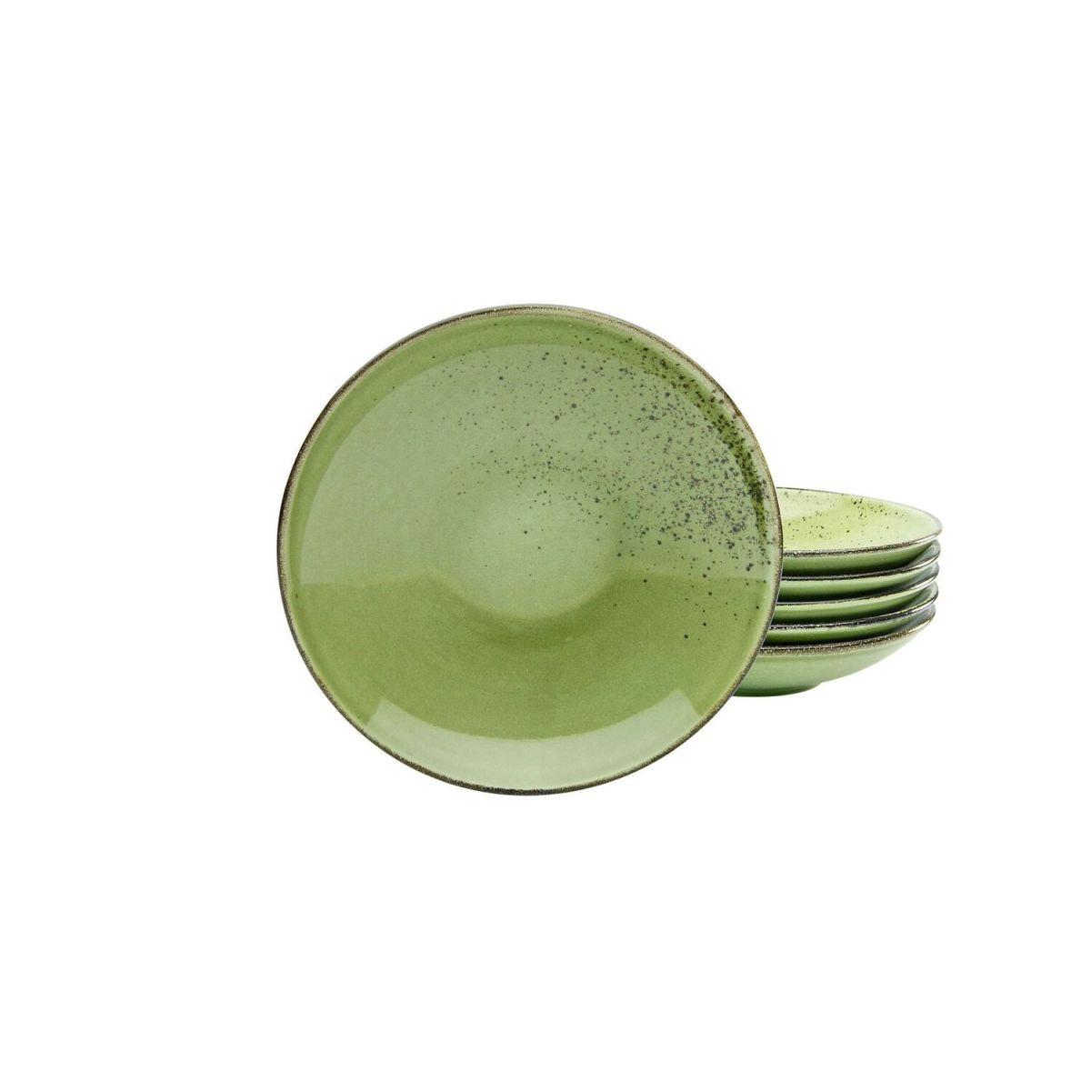 Collezione Natura - 6 piatti fondi CreaTable; 450 ml, 22x5 cm (ØxH); verde; rotonda; 6 pz. / Pacco