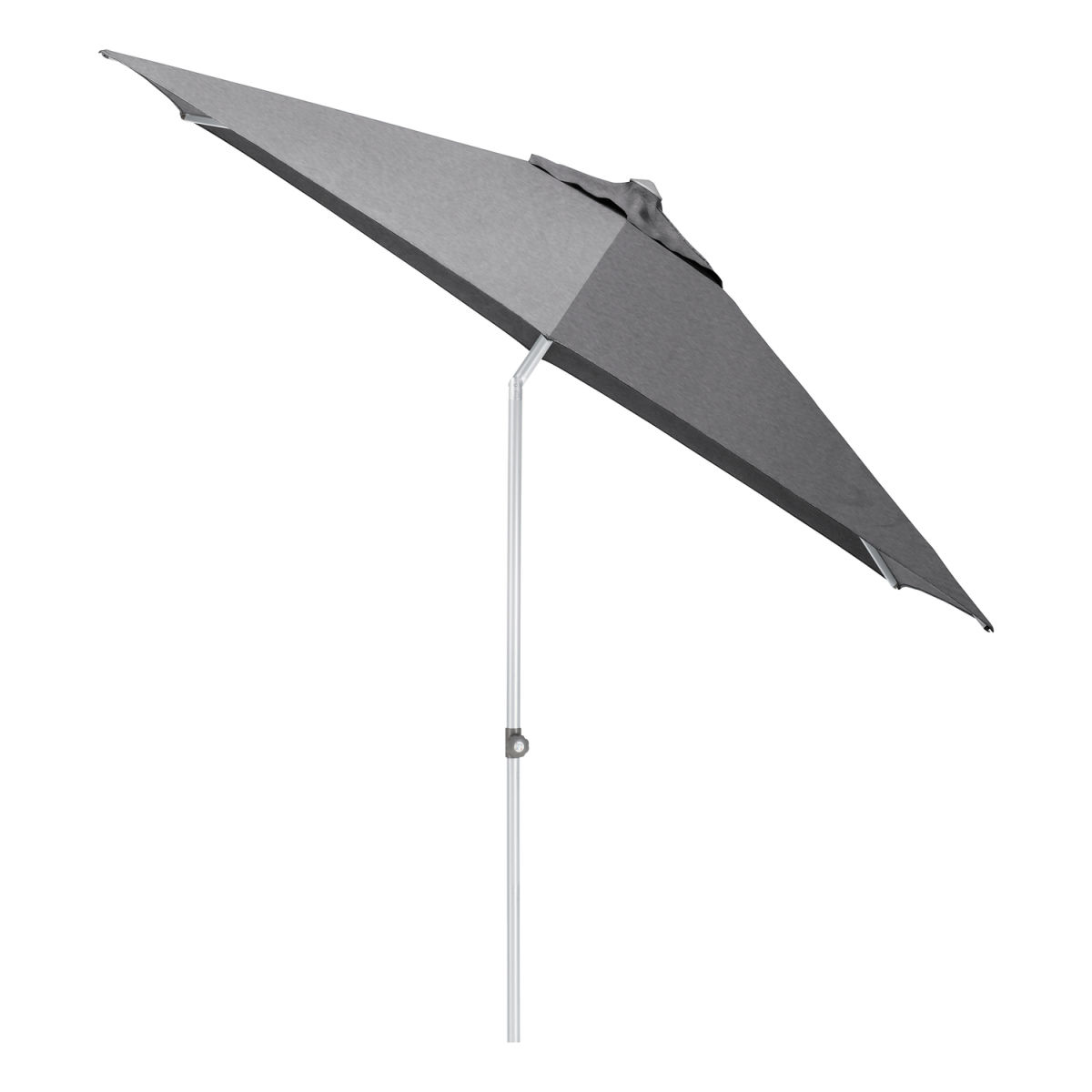 KETTLER Stockschirm rund EASY PUSH LX; 300x300x250 cm (LxBxH); grau meliert; Gestell silber; rund