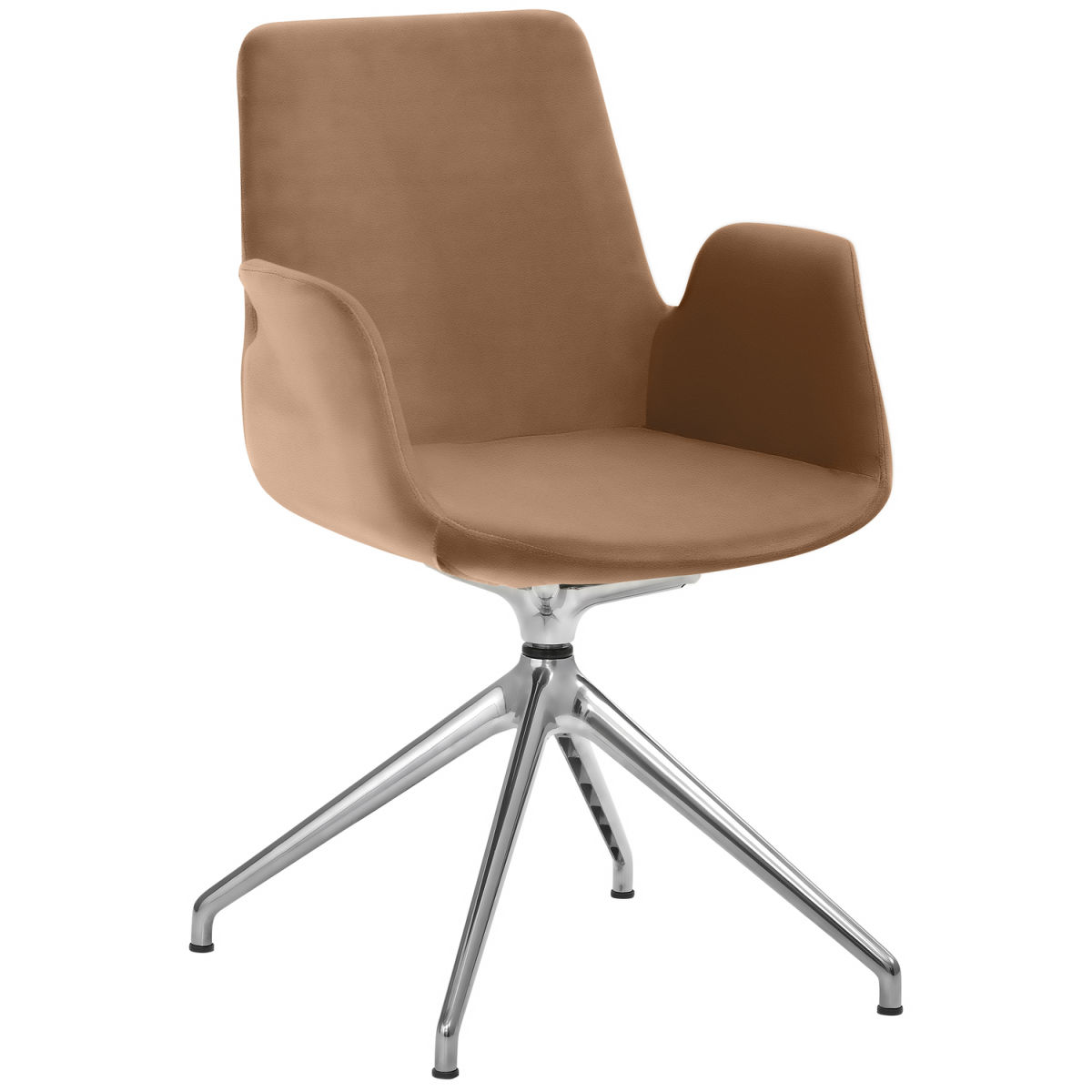 Mayer Sitzmöbel Sessel 2009, Mikrofaser-Stoff, Sternfuß-Gestell 58x55x88 cm (BxTxH); Sitz hellbraun