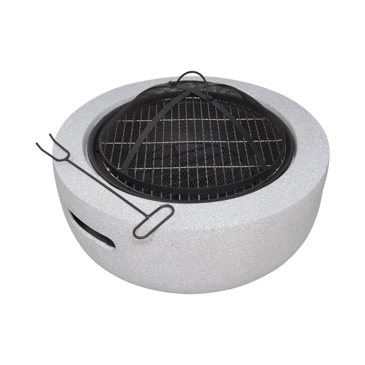 Camino barbecue a legna Dahlia in Grigio Cemento Field & Flame; 60x60x25 cm (LxLxH); grigio