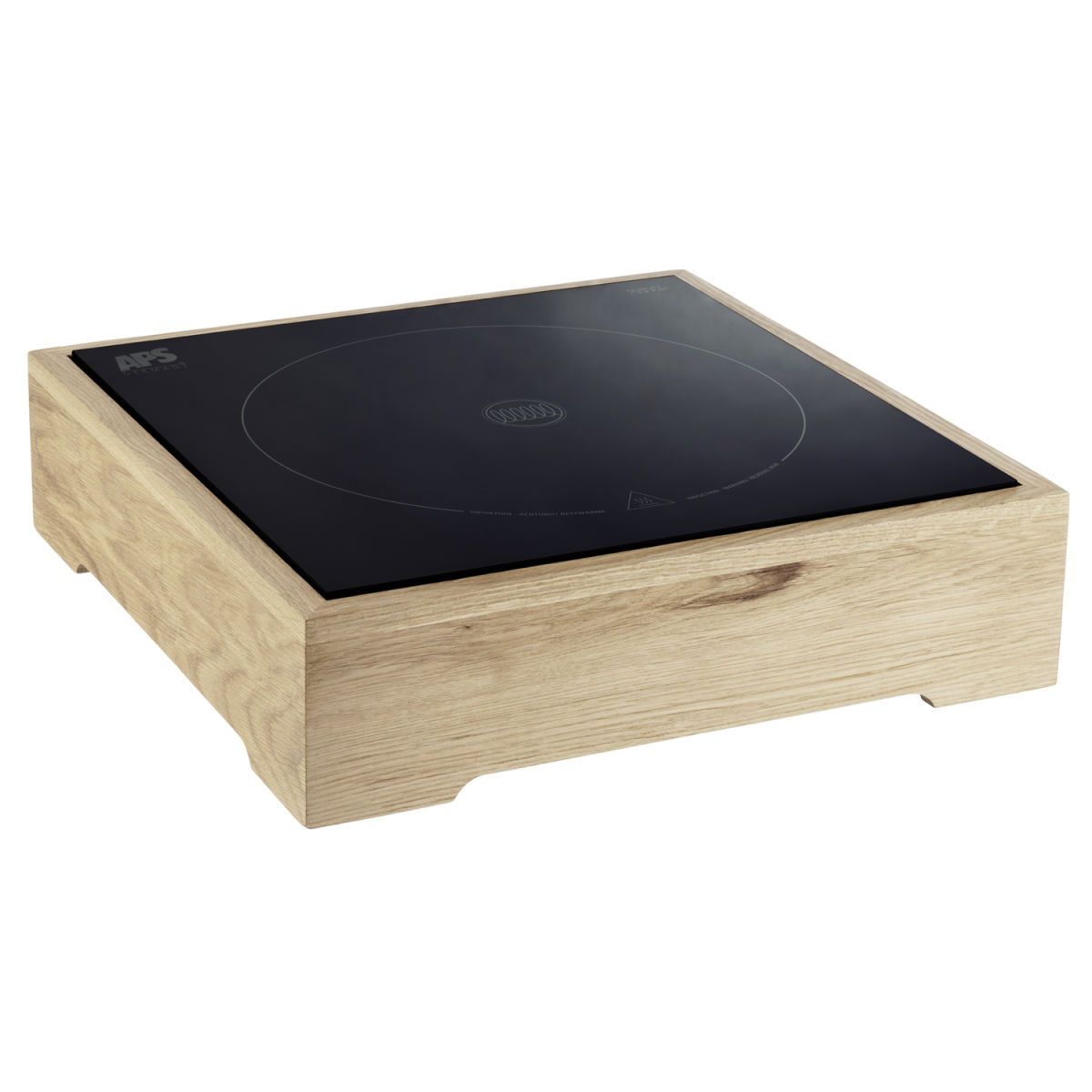 APS Induktionsstation VALO, 2000 W; 39x39x10 cm (BxTxH); eiche/schwarz