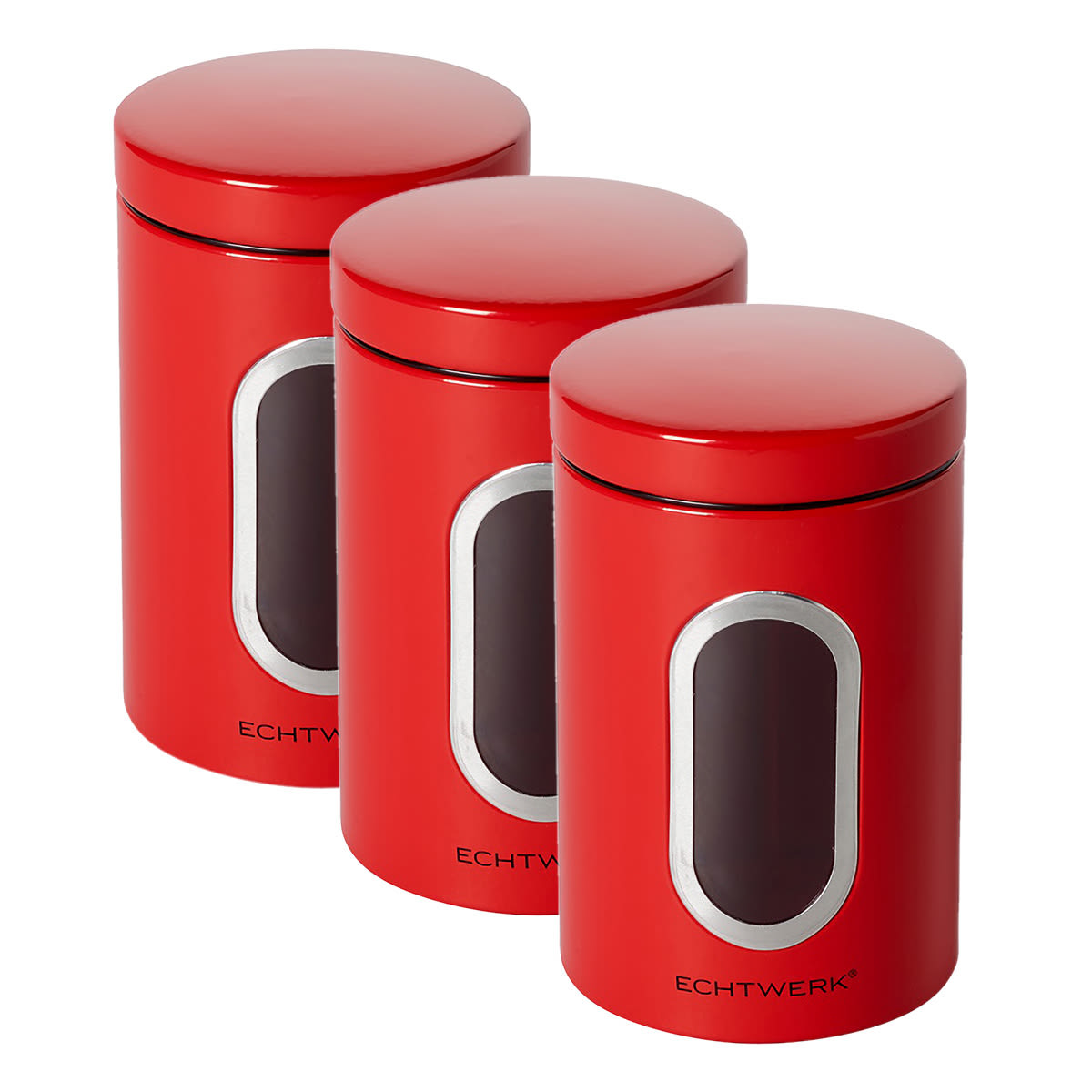 ECHTWERK Vorratsdosen 1.4 l, 18x11x18 cm (LxBxH); rot; zylinderförmig; 3 Stück / Pack