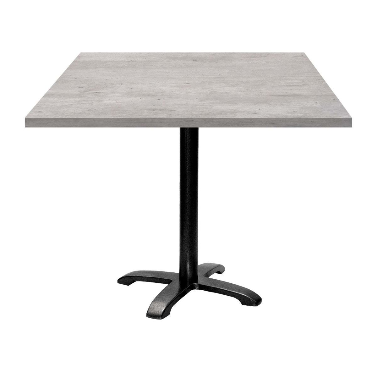 RestooTab Tisch Bazila quadratisch - Dekor Stein 90x90x74 cm (LxBxH); Platte grau/beton, Gestell schwarz; quadratisch