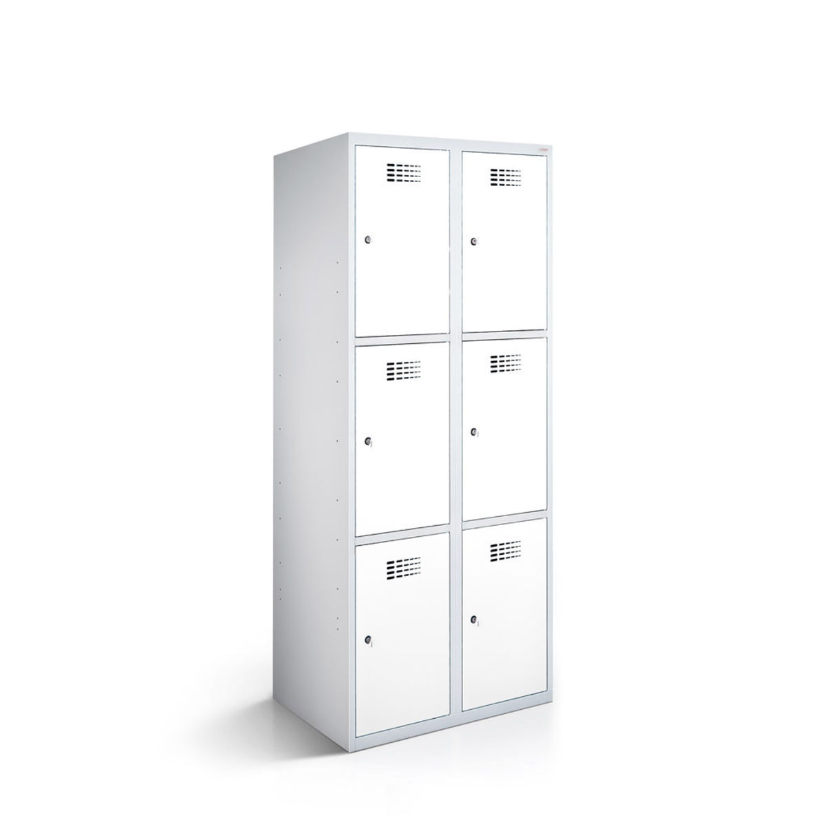 rotstahl Fächerschrank 6 Fächer mit lichtgrauem Korpus 60x50x180 cm (BxTxH); weiß