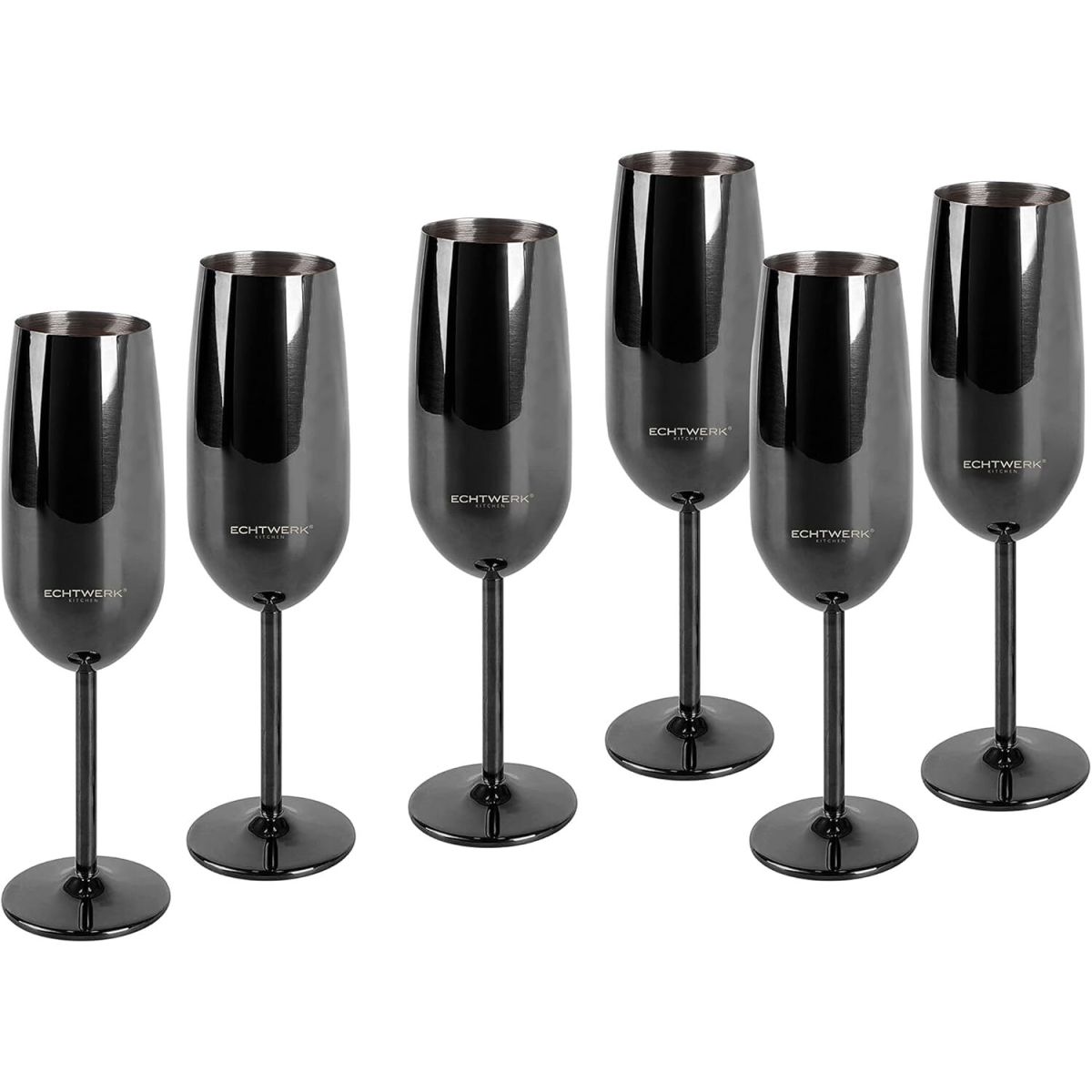 ECHTWERK Sektgläser 250 ml, 7x23 cm (ØxH); schwarz; 6 Stück / Pack