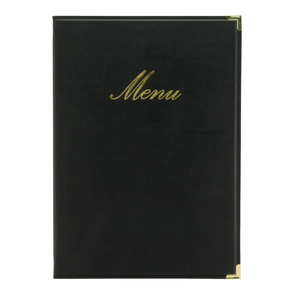 Copertina Menu A4 Classic - Marrone - Similpelle - 4 facciate Securit; 24.5x34 cm (LxH); nero
