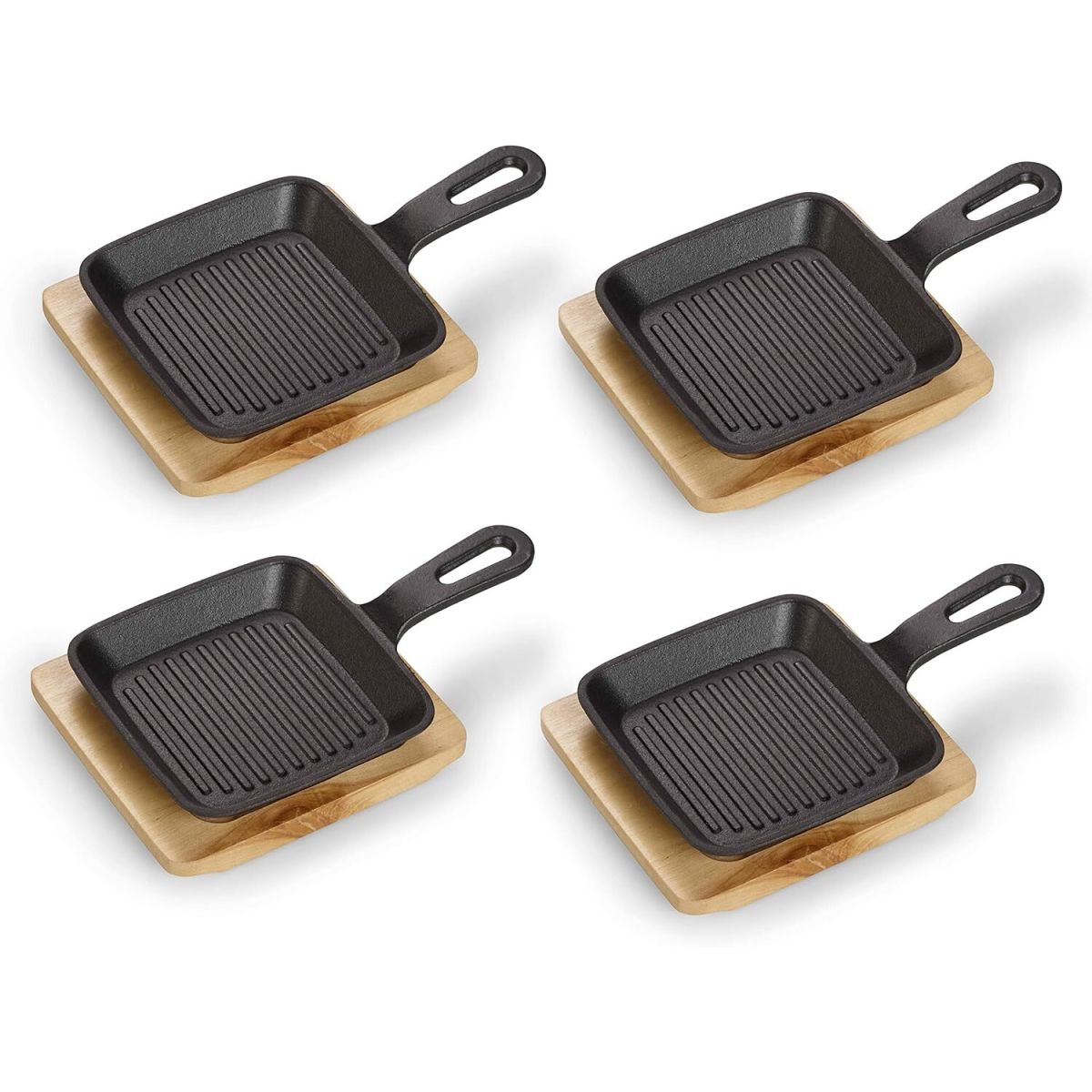 ECHTWERK Servierpfanne 4er-Set 23x14x3 cm (LxBxH); schwarz; quadratisch