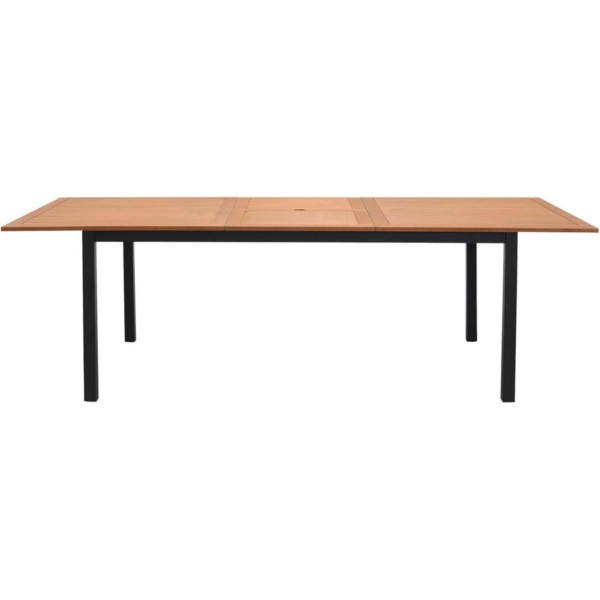 ScanCom Gartentisch 'Barcelona' 180/240 x 100 cm, schwarz; 180x74.6 cm (BxH); schwarz/braun; Gestell schwarz