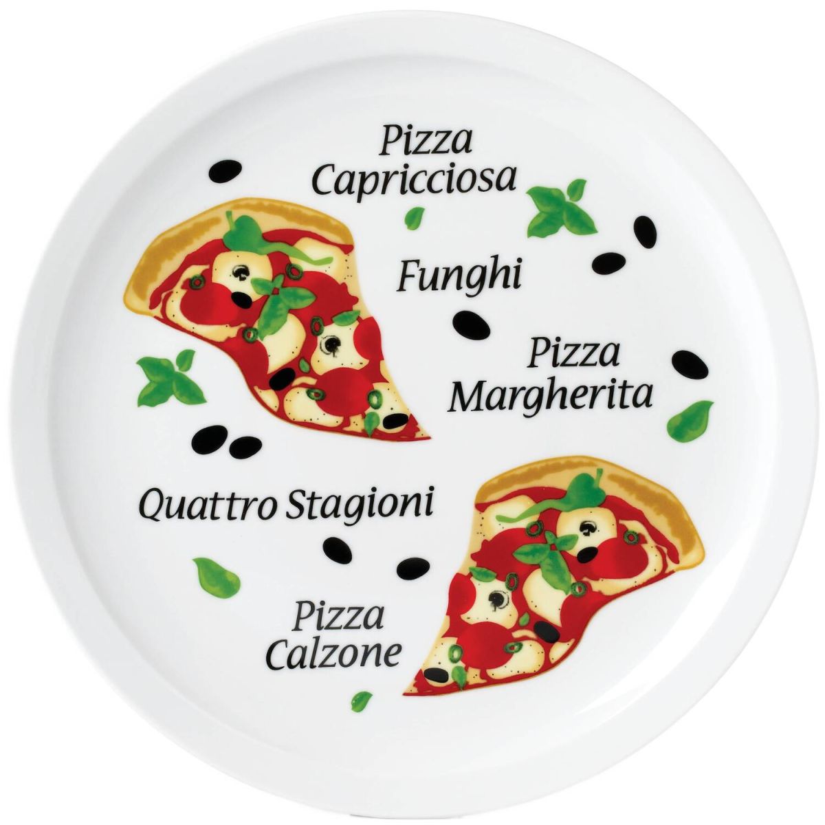 van Well Pizzateller Margherita, 30 cm, farbig, Porzellan, van Well 30x2 cm (ØxH); weiß/mehrfarbig; rund; 6 Stück / Pack