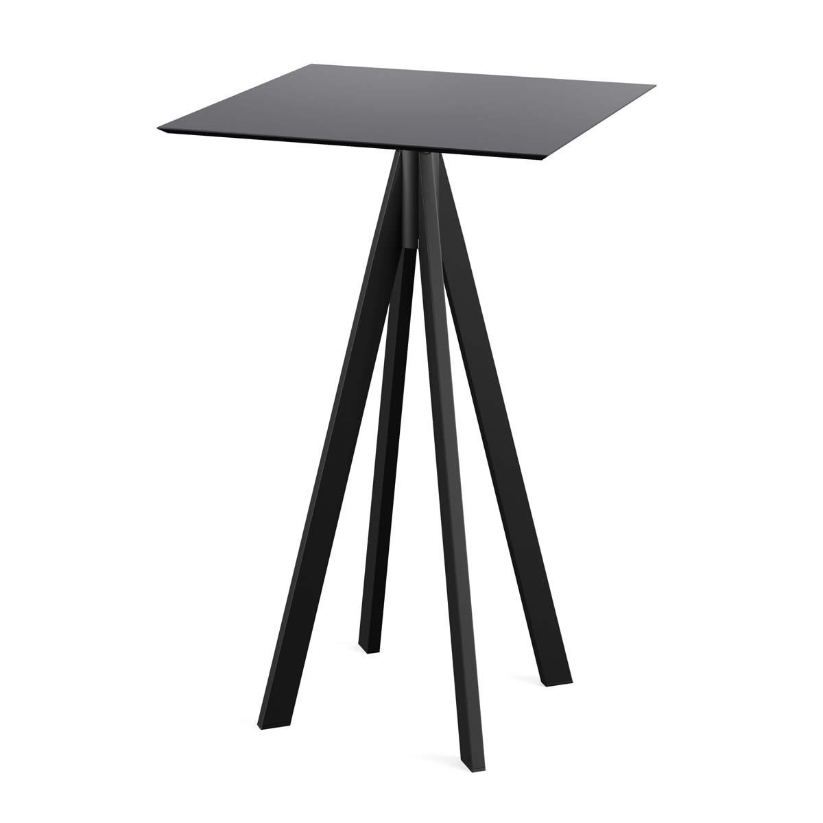 Feros Stehtisch Infinity Gestell + HPL quadratisch 70x70x109.2 cm (LxBxH); schwarz; quadratisch