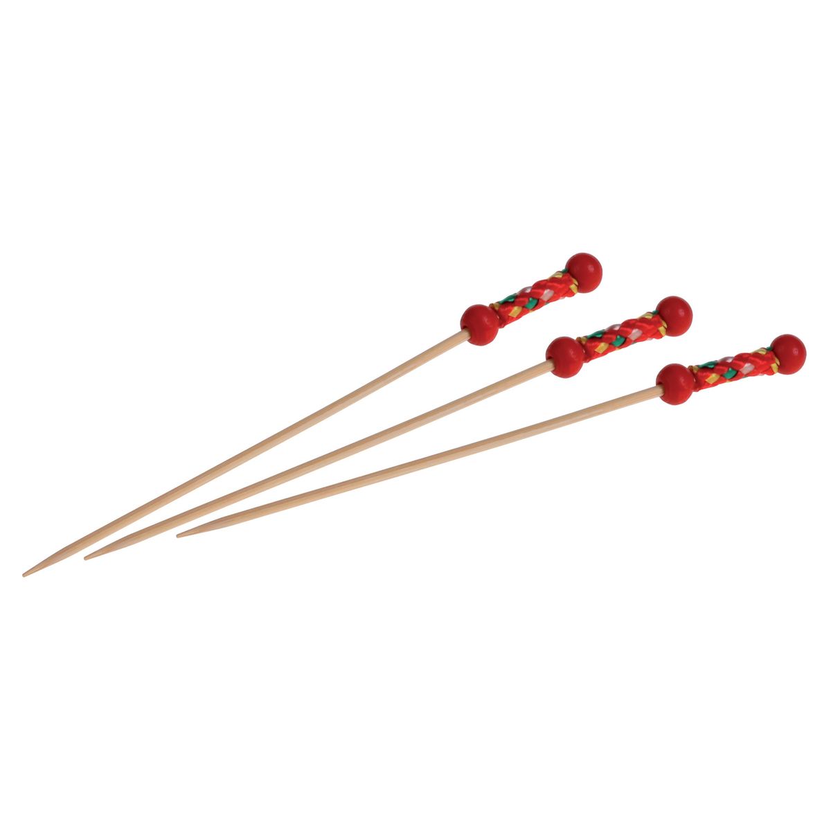 naturesse Häppchenspieß Fuji Bambus 12 cm (L); natur/rot; 4000 Stück / Pack