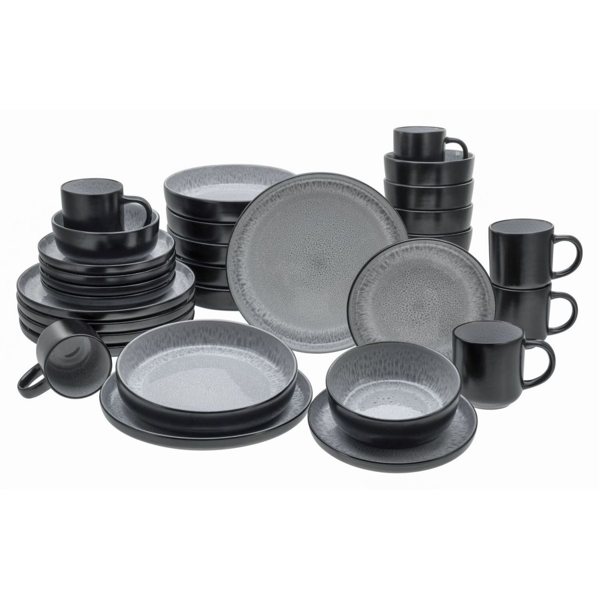Nordic Fjord Frost - Servizio da tavola da 30 pezzi CreaTable; grigio
