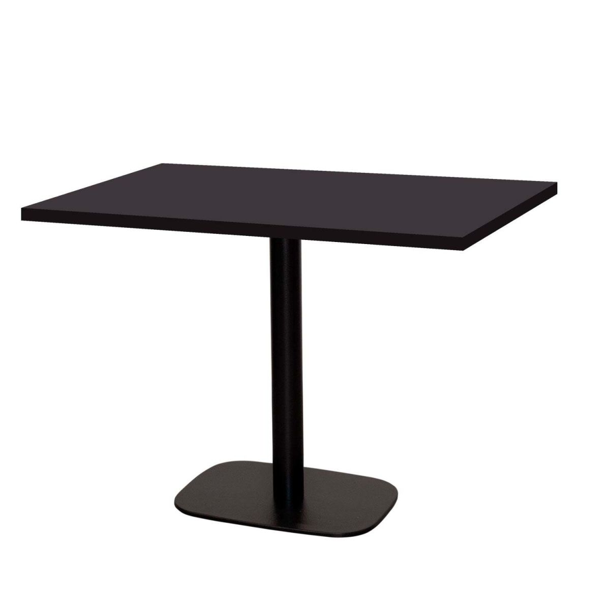 RestooTab Tisch Round rechteckig - Dekor Stein & Holz 120x70x75 cm (LxBxH); Platte schwarz, Gestell schwarz; rechteckig