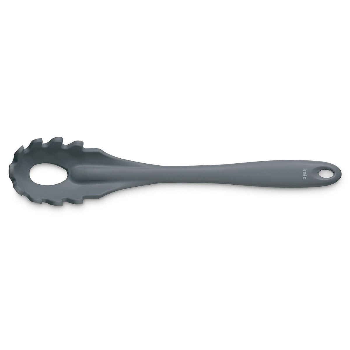 kela Spaghettilöffel Tom Silikon 28.5x5.5 cm (LxB); grau