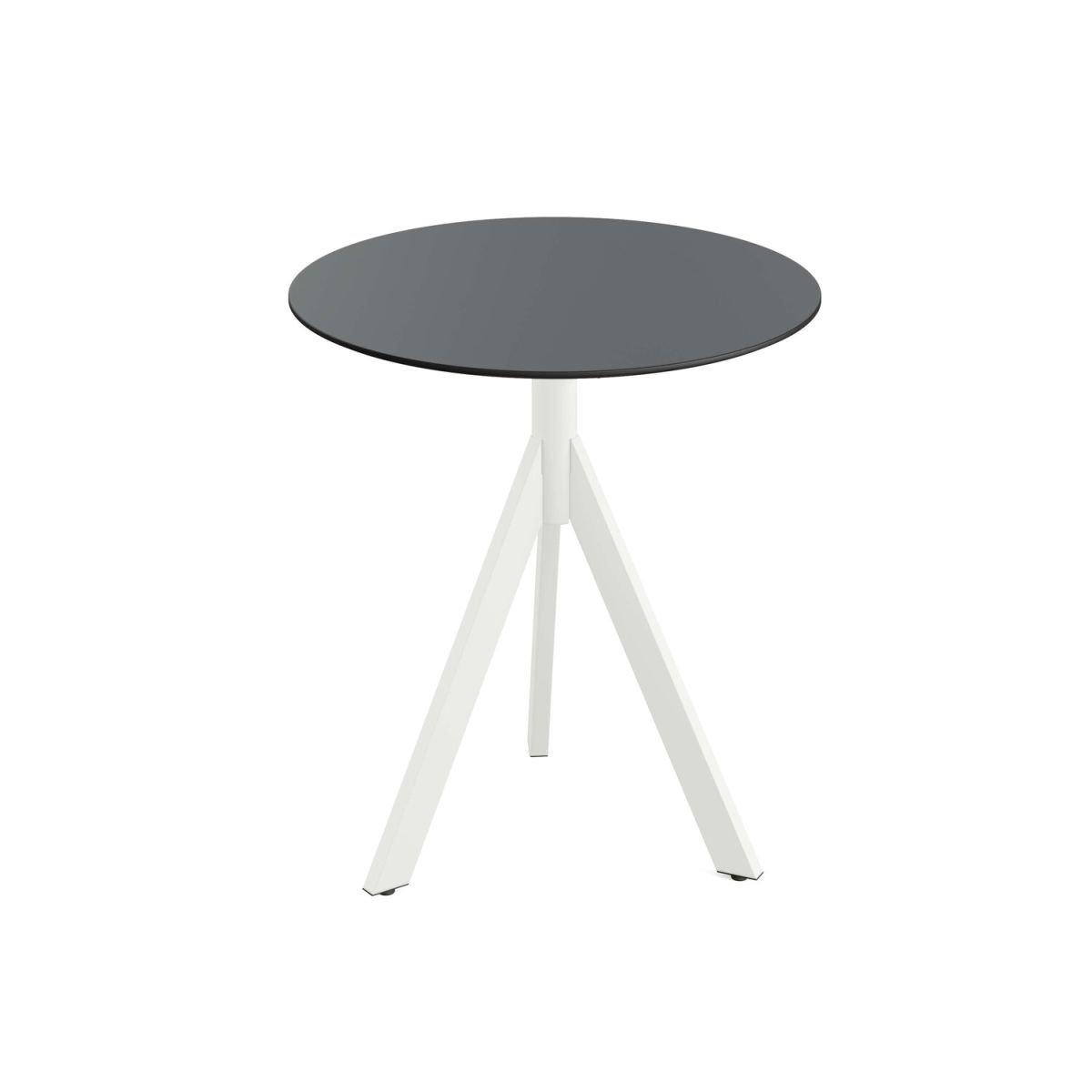 Tavolo da esterno Infinity Tripod con telaio + HPL Ø70 cm Feros; 74x70 cm (HxØ); bianco/nero; rotonda
