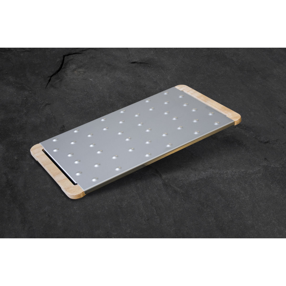 STIL CASA Stil casa, Set 6 Schneidebretter für Pizzen und Focaccia, Holzständer, Edelstahlplatte 38.5x32.5x18 cm (LxBxH); mehrfarbig; 6 Stück / Pack
