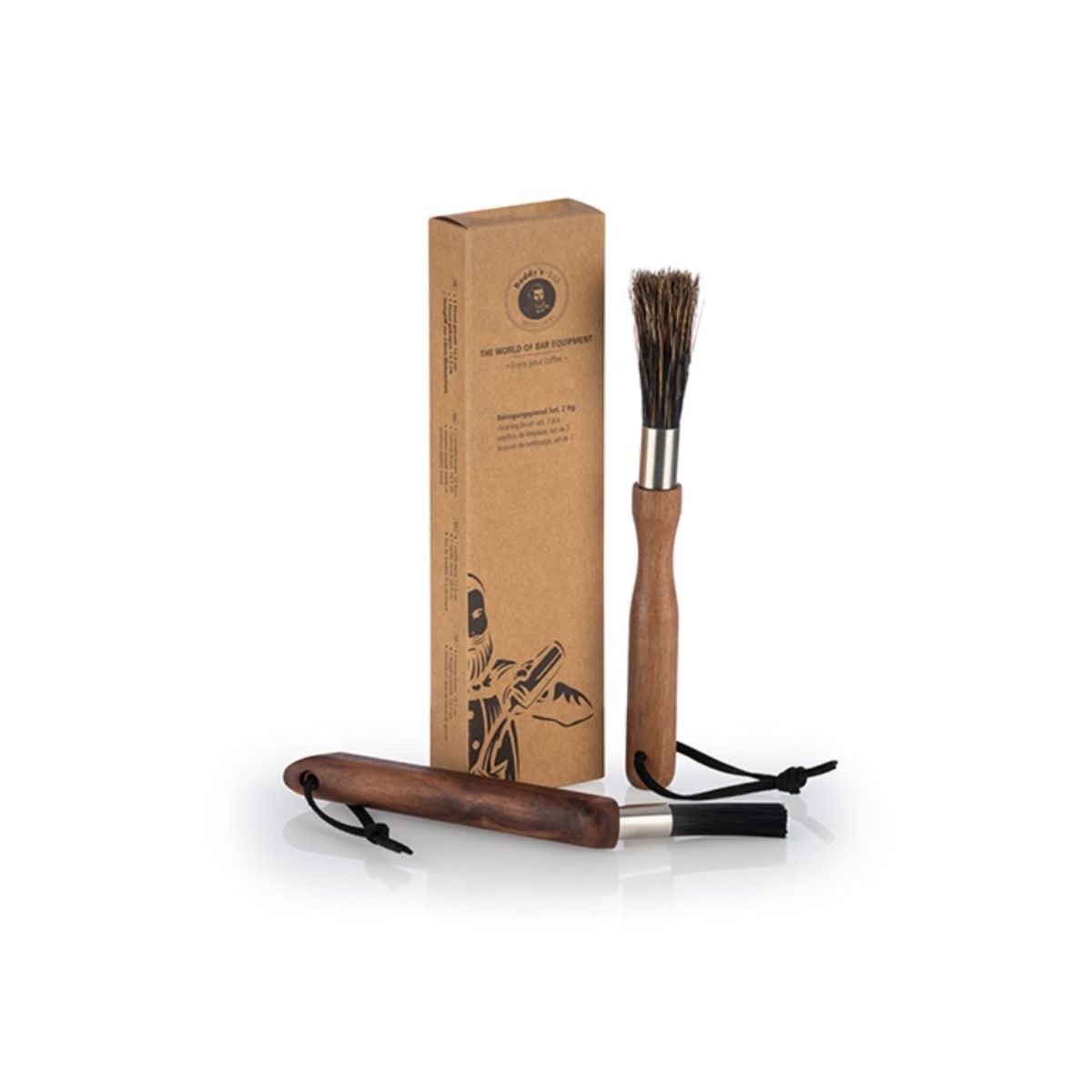 Buddy’s Bar Reinigungspinsel Set; 2.5x2.5x21 cm (LxBxH); schwarz/braun