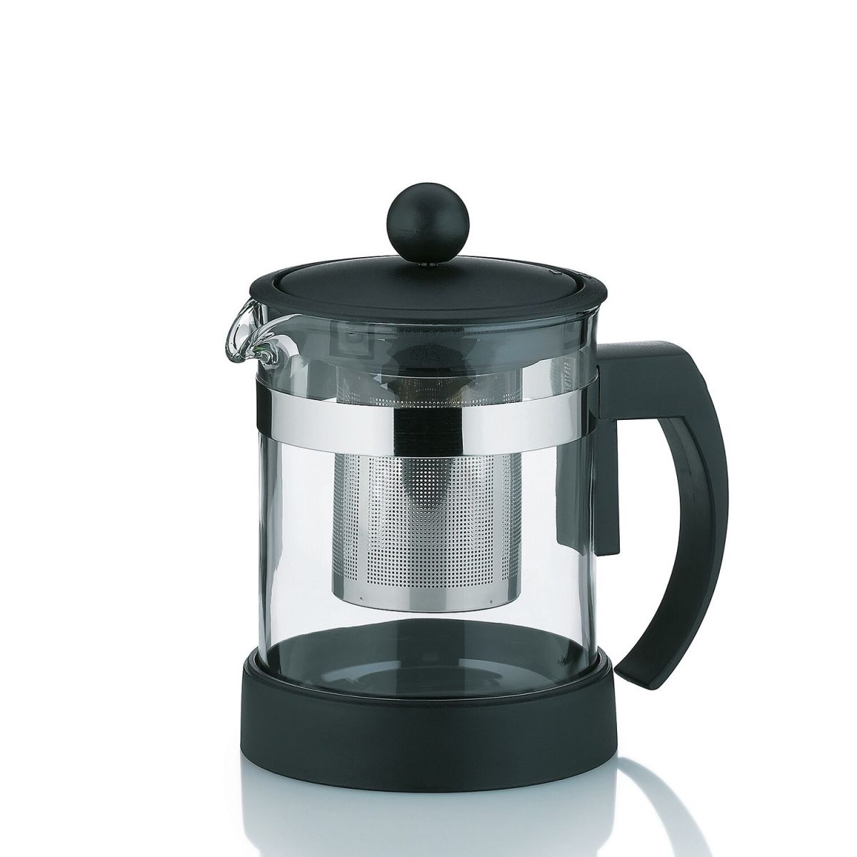 kela Teekanne Auron Glas 16 cm (H); schwarz; rund