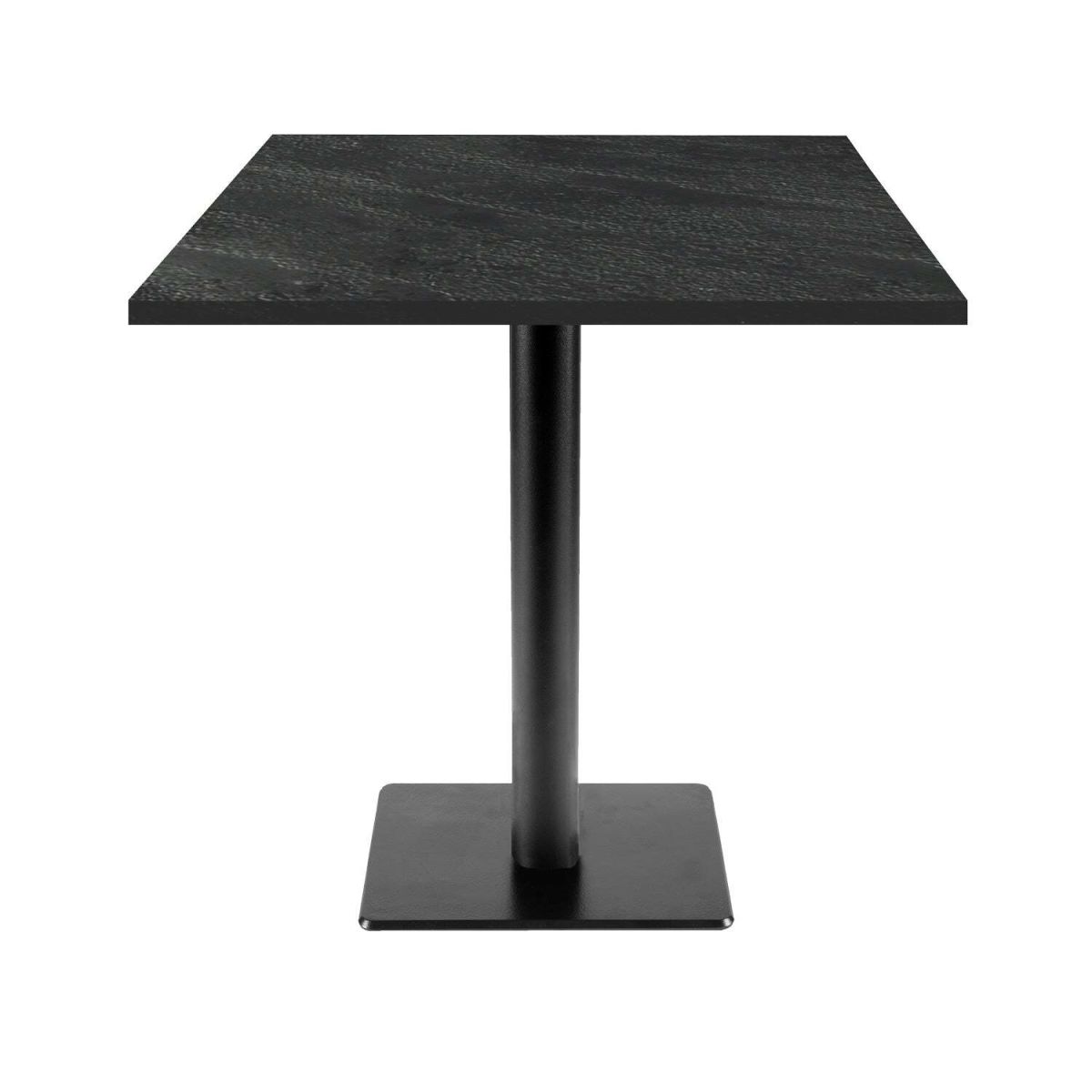 Tavolo Milano-T quadrato - laminato legno & tinta unita RestooTab; 70x70x75 cm (LxLxH); nero; quadrata