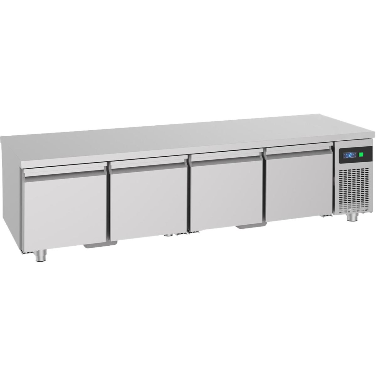 A&S Polarny Unterbaukühltisch mit 4 Schubladen -2 bis +8°C 2.130x700x600 mm 213x60x70 cm (BxHxT); edelstahl