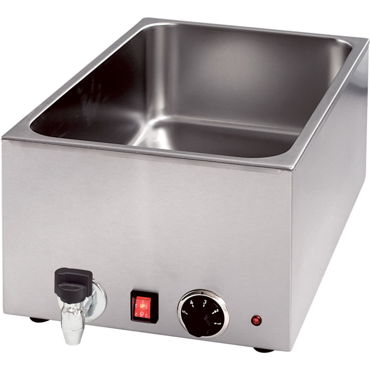 Stalgast Bain-Marie mit Ablasshahn GN1/1 150 mm Höhe 34x24.2x59 cm (BxHxT); silber