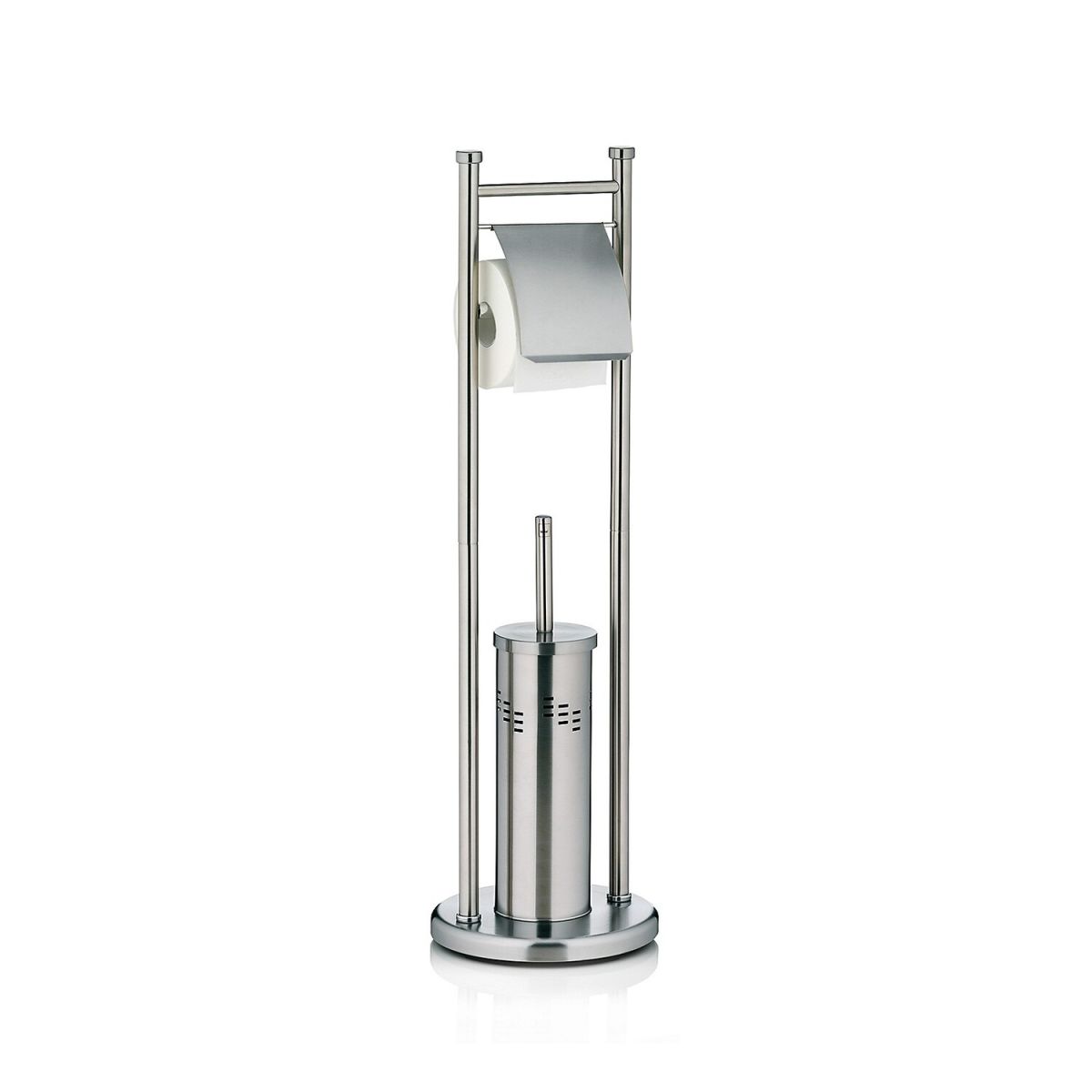 kela Toilettengarnitur Swing Edelstahl silber matt 22x77.5 cm (ØxH); silber