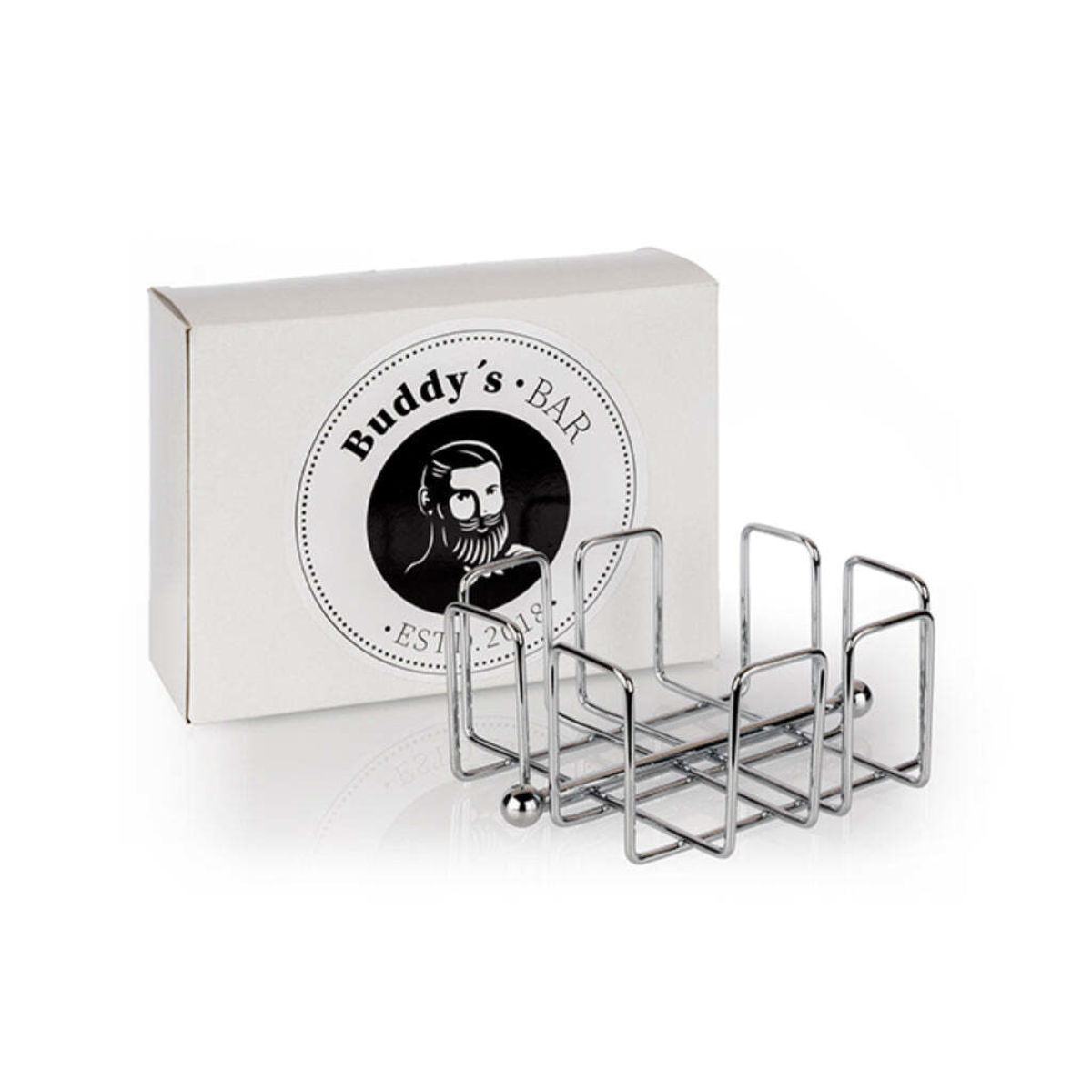Buddy’s Bar Serviettenhalter, Metall verchromt; 14x14x0.5 cm (LxBxH); silber