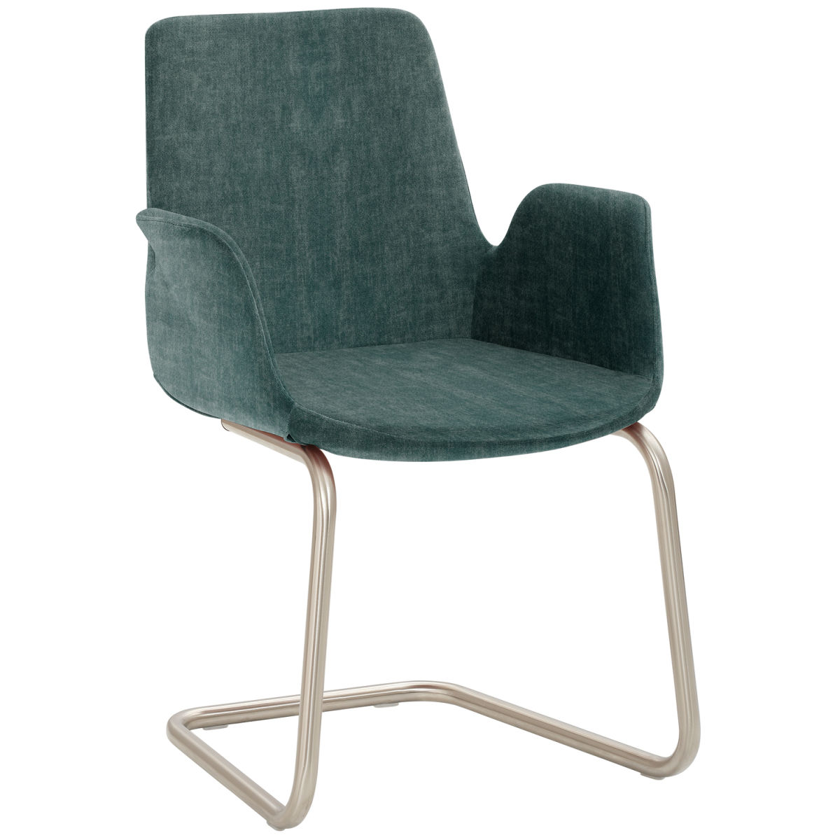 Mayer Sitzmöbel Sessel 2009 Polyester-Stoff, mit Armlehnen 58x56x86 cm (BxTxH); Sitz petrol, Gestell edelstahl