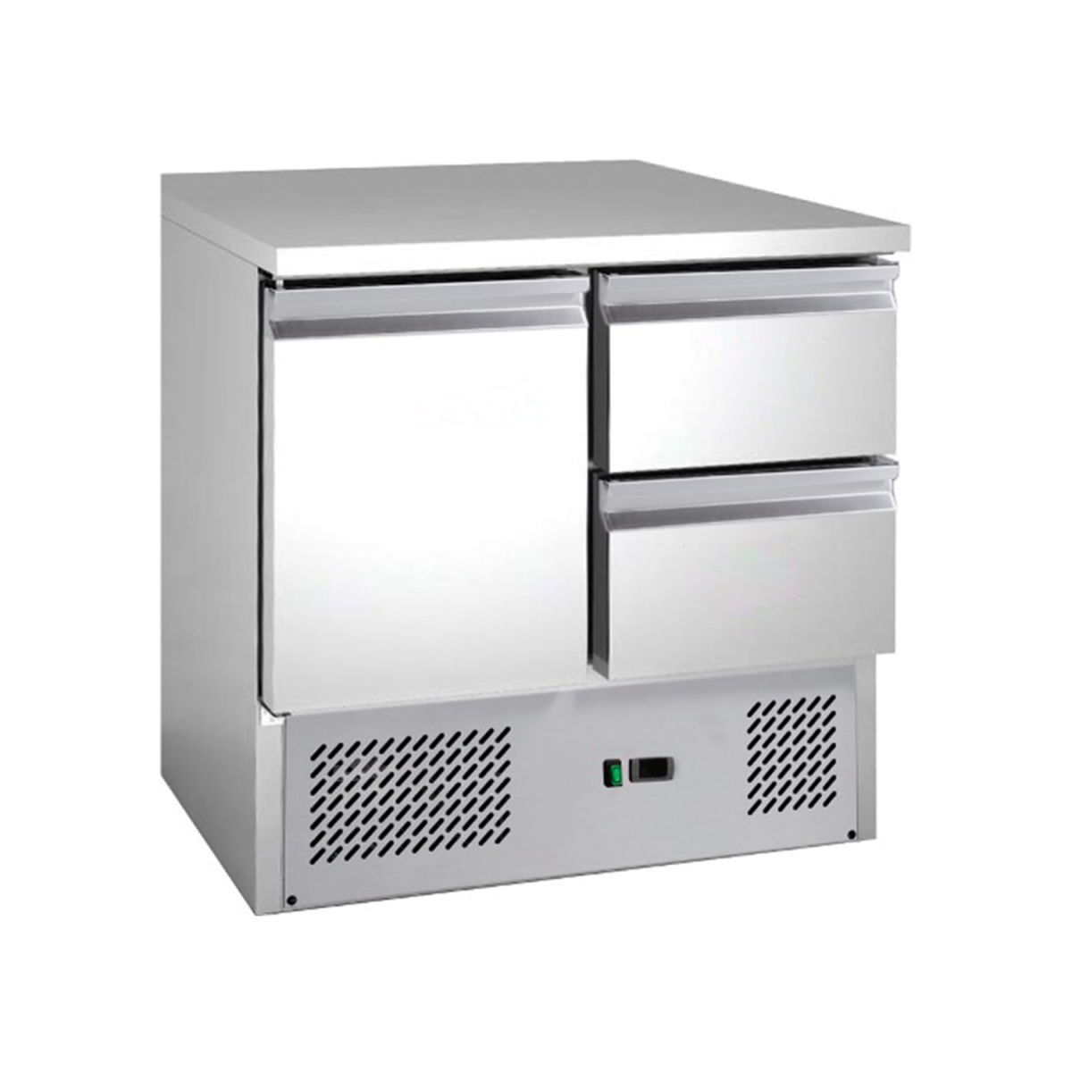 A&S Polarny Saladette mit eingebauter Kühlung, 147 Liter; 147000 ml, 90x85x70 cm (BxHxT); silber