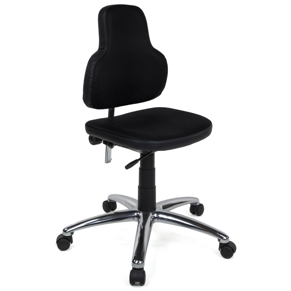 Mayer Sitzmöbel Drehstuhl 2206, Polyester-Stoff/Kunstleder, Hartbodenrollen 62x88x60 cm (BxHxT); Sitz schwarz