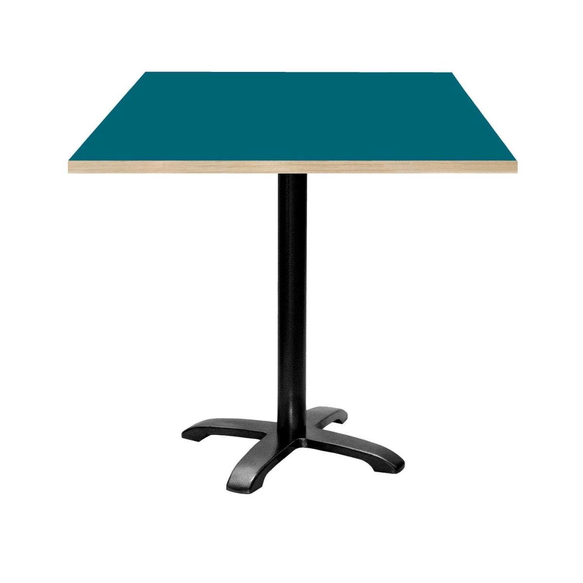 RestooTab Tisch Bazila quadratisch - Dekor Uni 70x70x74 cm (LxBxH); Platte blau, Gestell schwarz; quadratisch