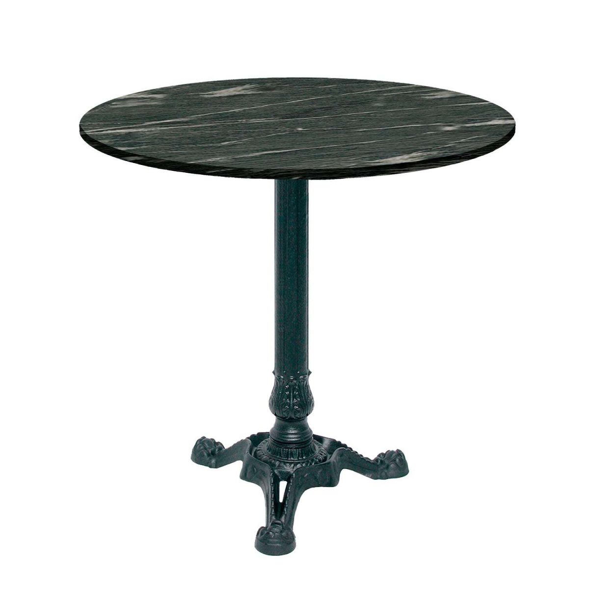 RestooTab Tisch Bistrot rund - Dekor Stein & Holz 70x70x75x70 cm (LxBxHxØ); dunkelgrau/marmoriert; Gestell schwarz; rund