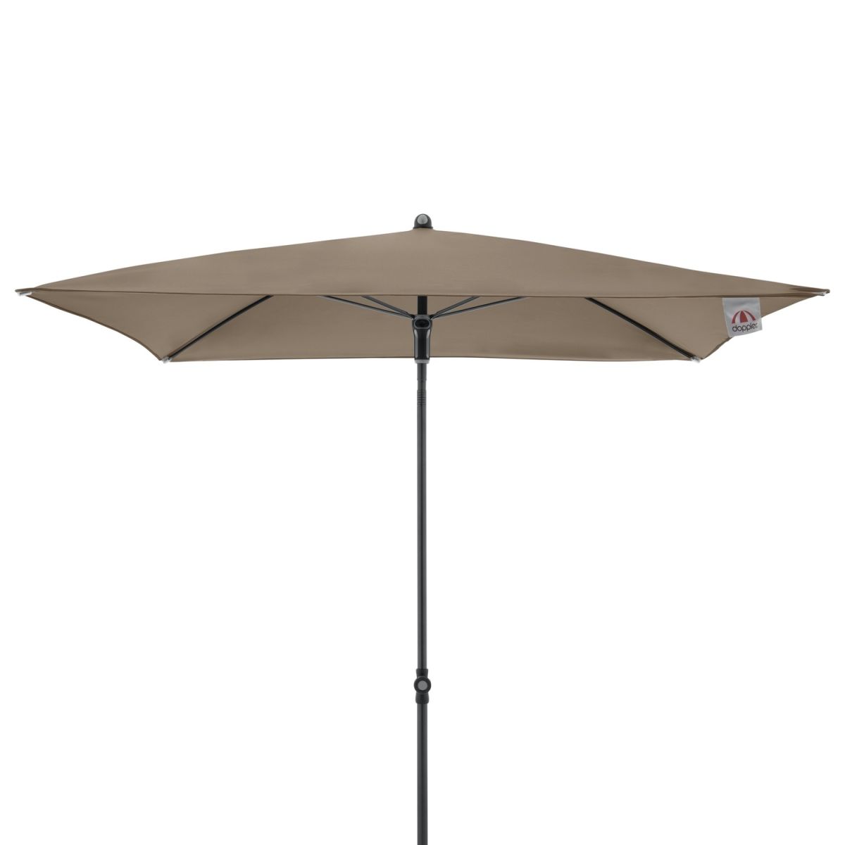 Doppler Gastro Sonnenschirm Waterproof Eckig; 180x180x251 cm (LxBxH); greige
