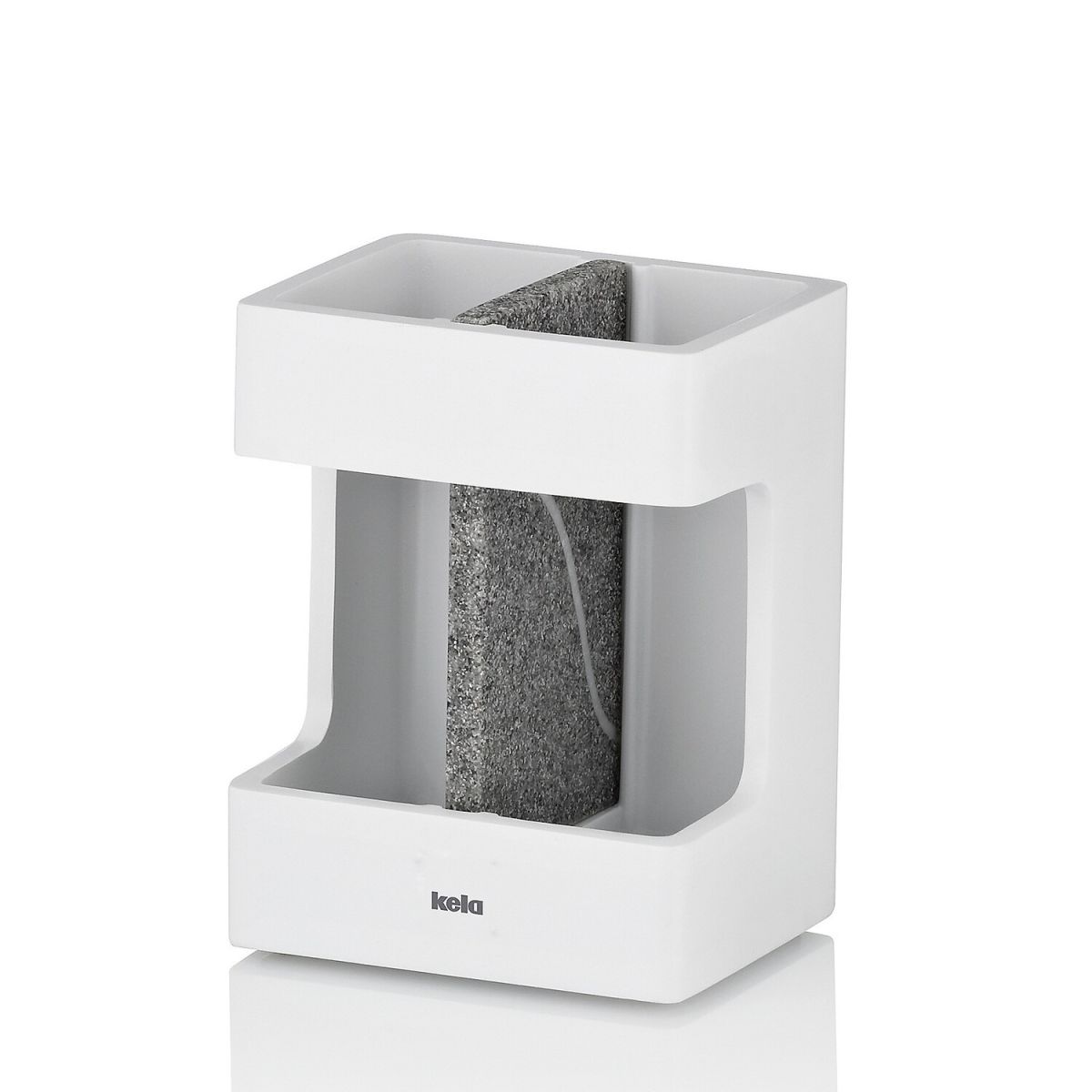 kela Zahnbürstenhalter Cube Polyresin 8.5x6.5x11.5 cm (LxBxH); weiß