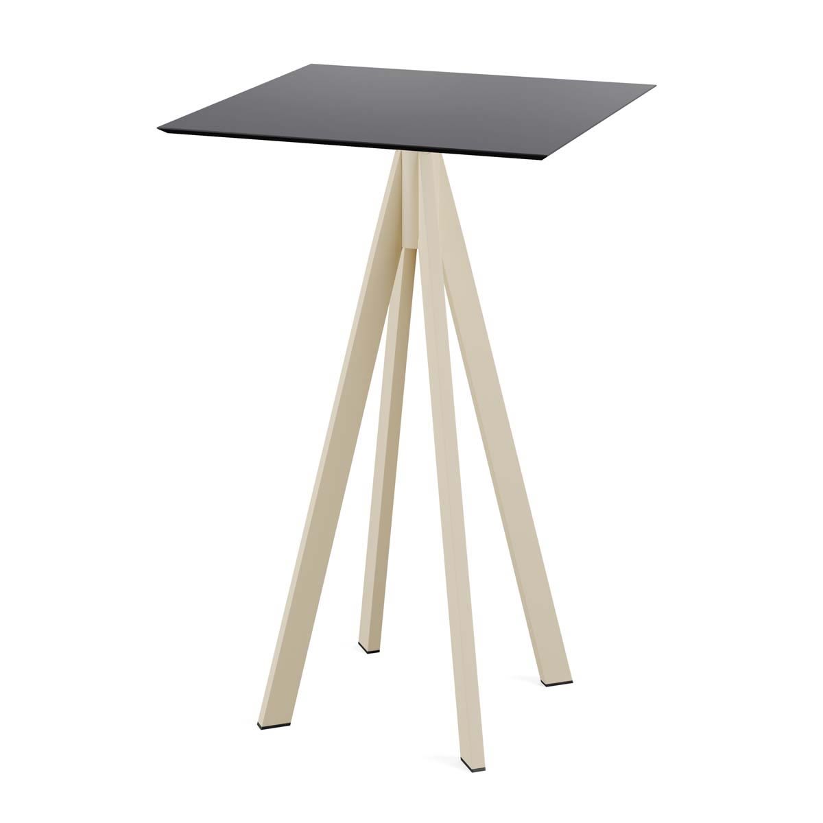 Feros Stehtisch Infinity Sand Gestell + HPL quadratisch 70x70x109.2 cm (LxBxH); schwarz; quadratisch