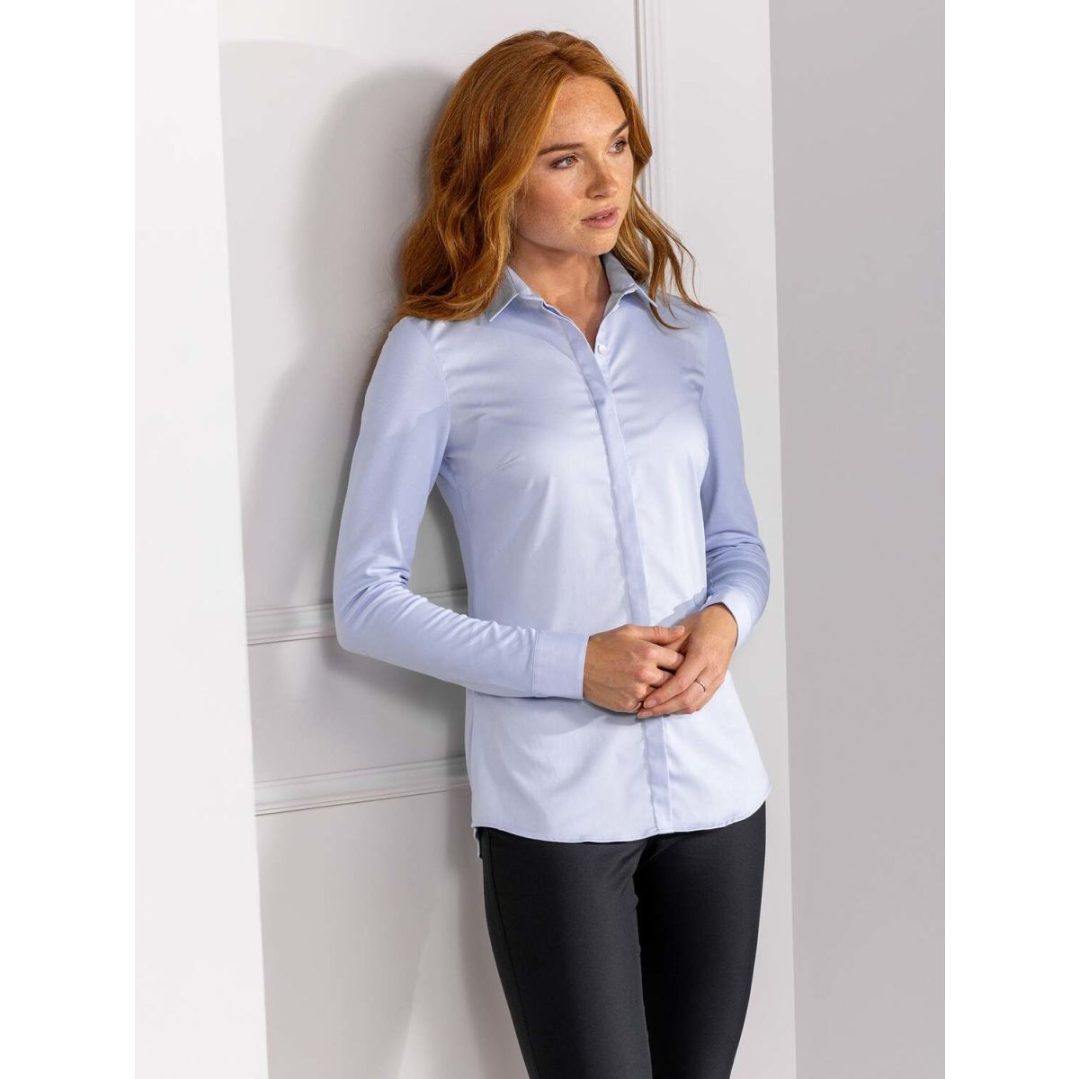 Le Nouveau Chef Bluse Demy Kleidergröße XL; hellblau