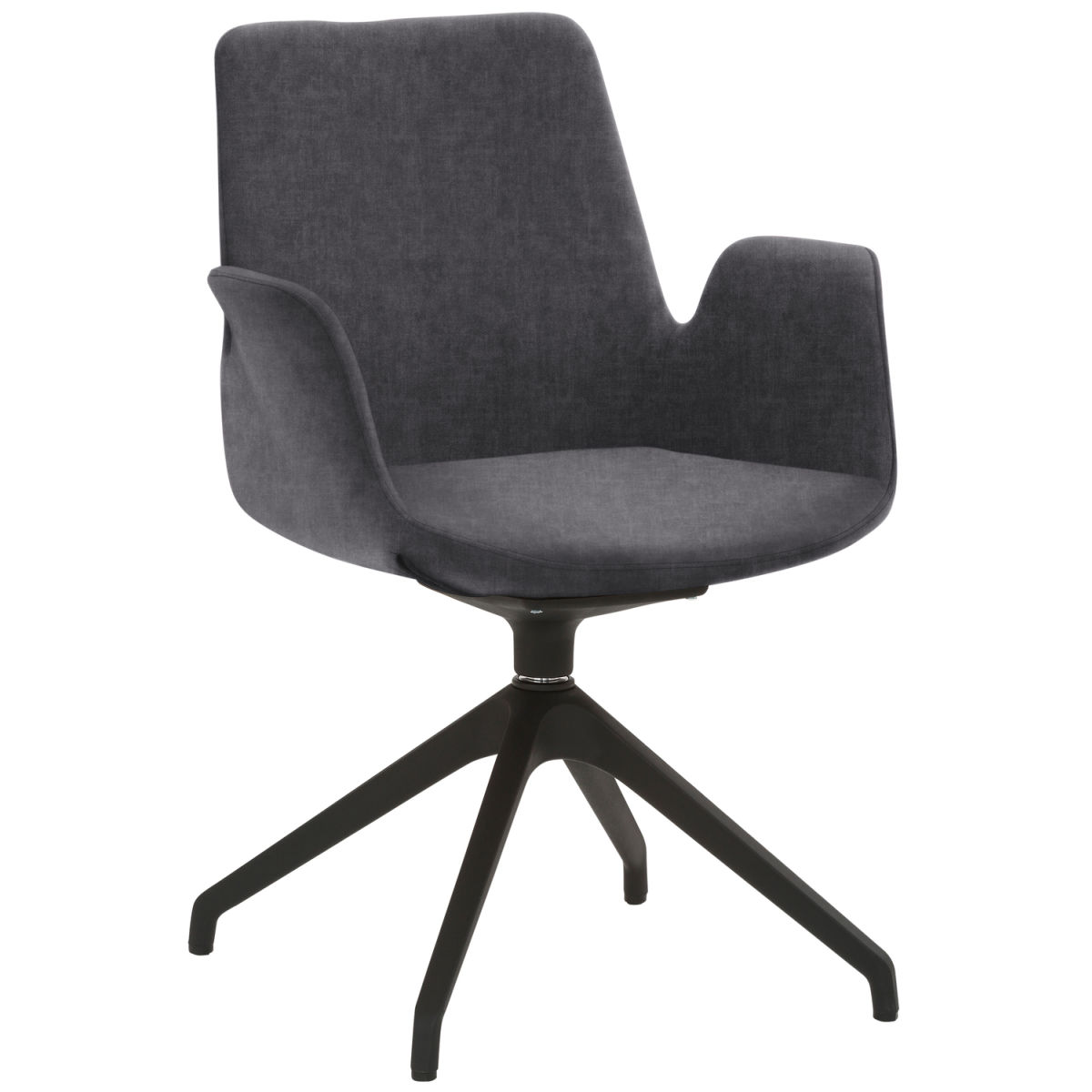 Mayer Sitzmöbel Sessel 2009 Polyester-Stoff, mit Armlehnen 58x57x84 cm (BxTxH); Sitz anthrazit, Gestell schwarz