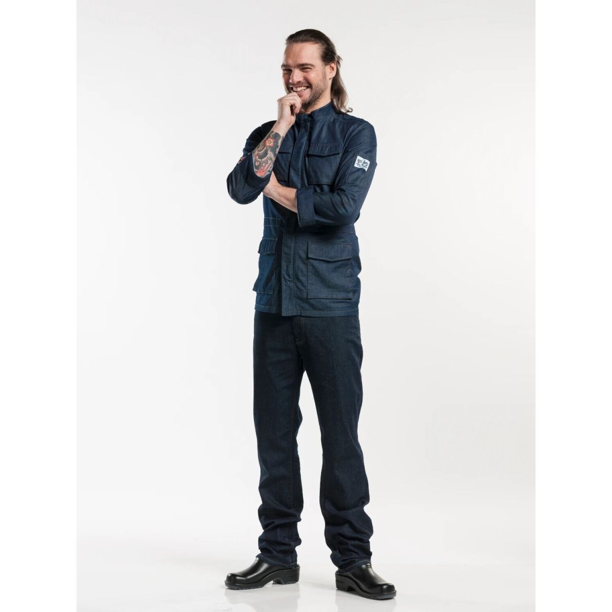 Chaud Devant Kochhose Jeans Blue Denim Stretch; Kleidergröße 44; dunkelblau