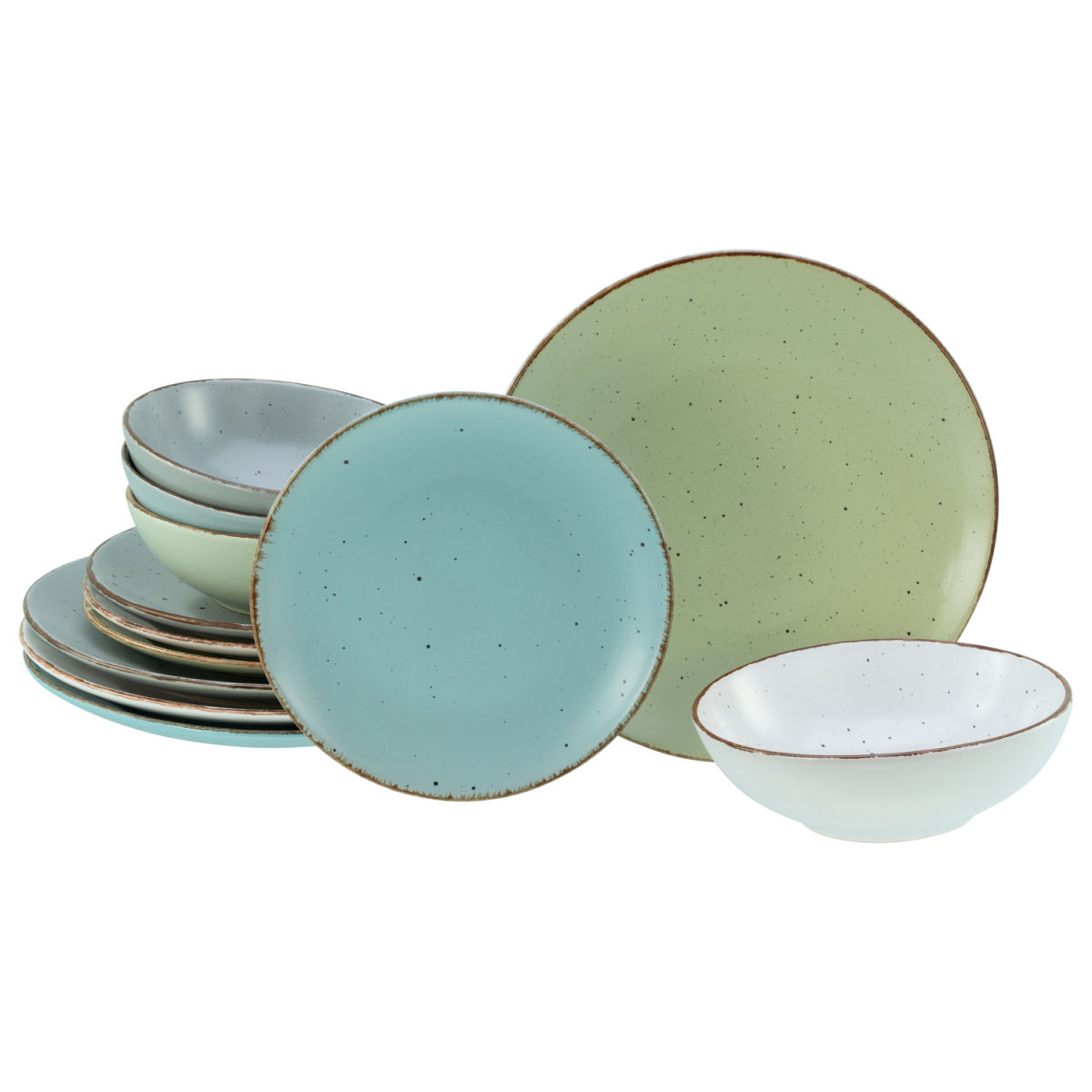 CreaTable FASHION Bunt - Tellerset 12-tlg mehrfarbig