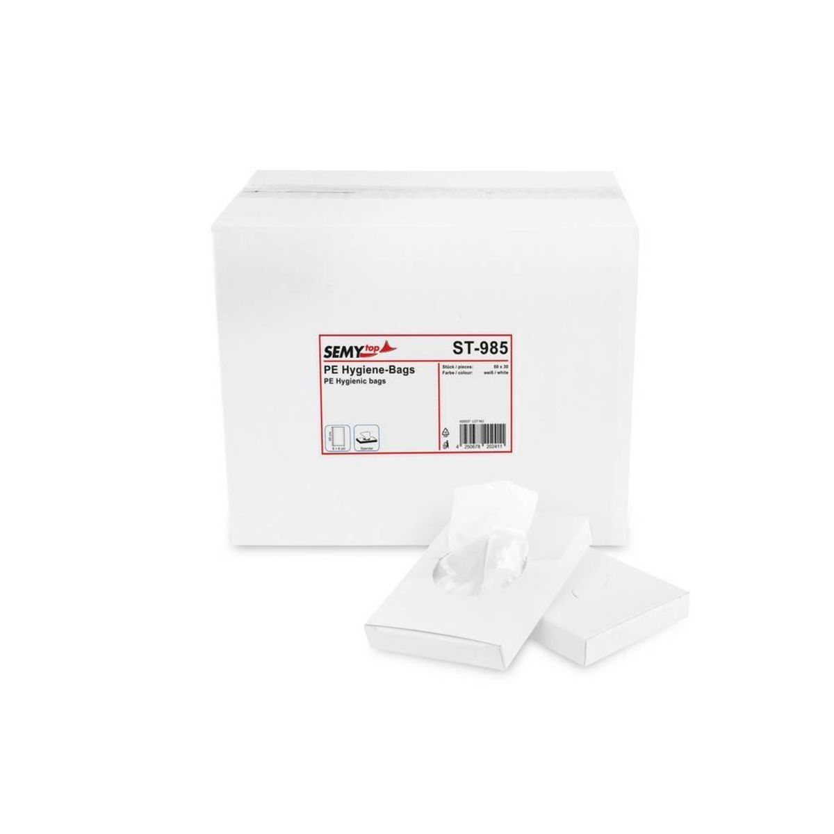 Plock Hygienebeutel PE; 124x85 cm (LxB); weiß; 1500 Stück / Pack