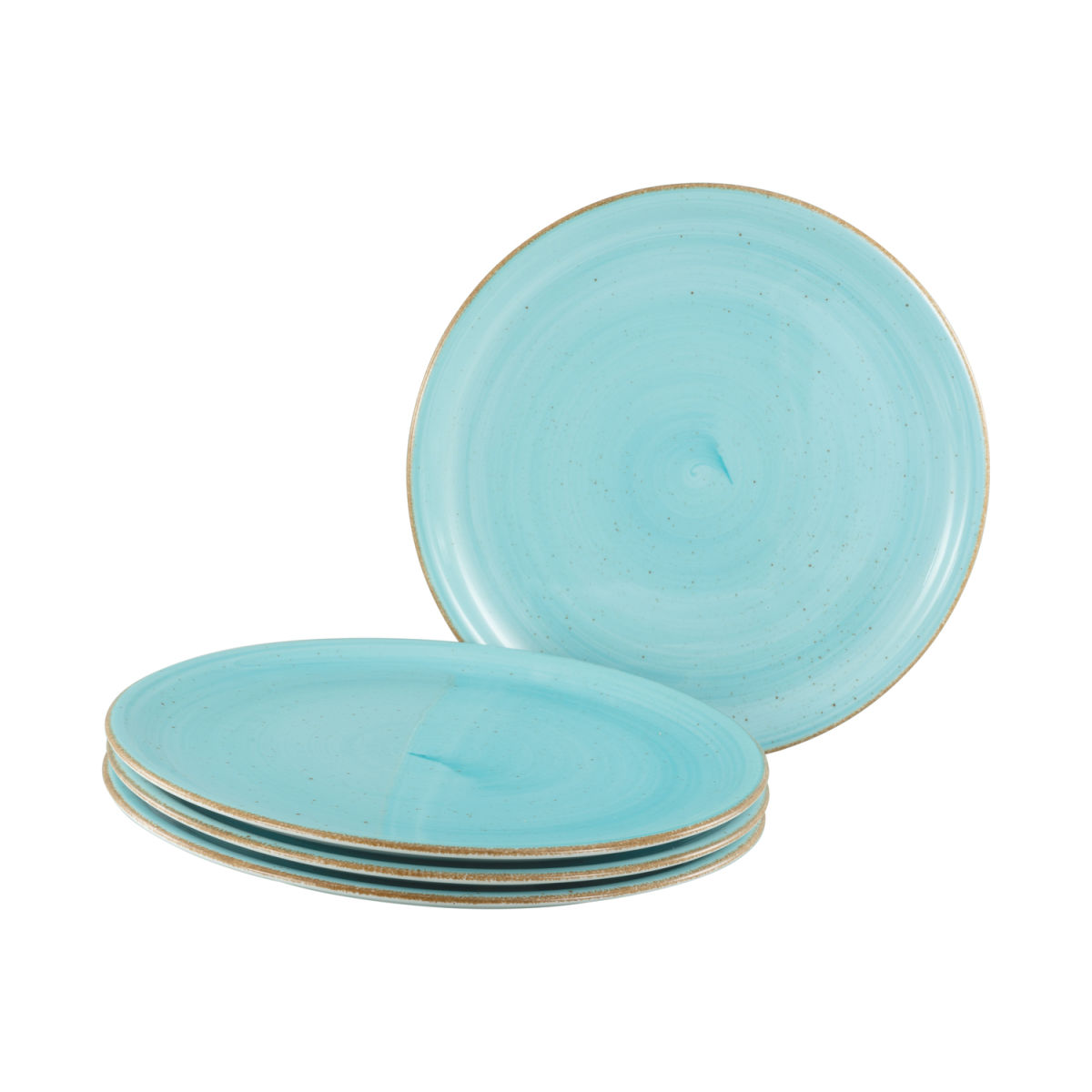 CreaTable Vintage Nature - Pizzateller 4-tlg 33x33x33x1.8 cm (LxBxØxH); blau; rund; 4 Stück / Pack