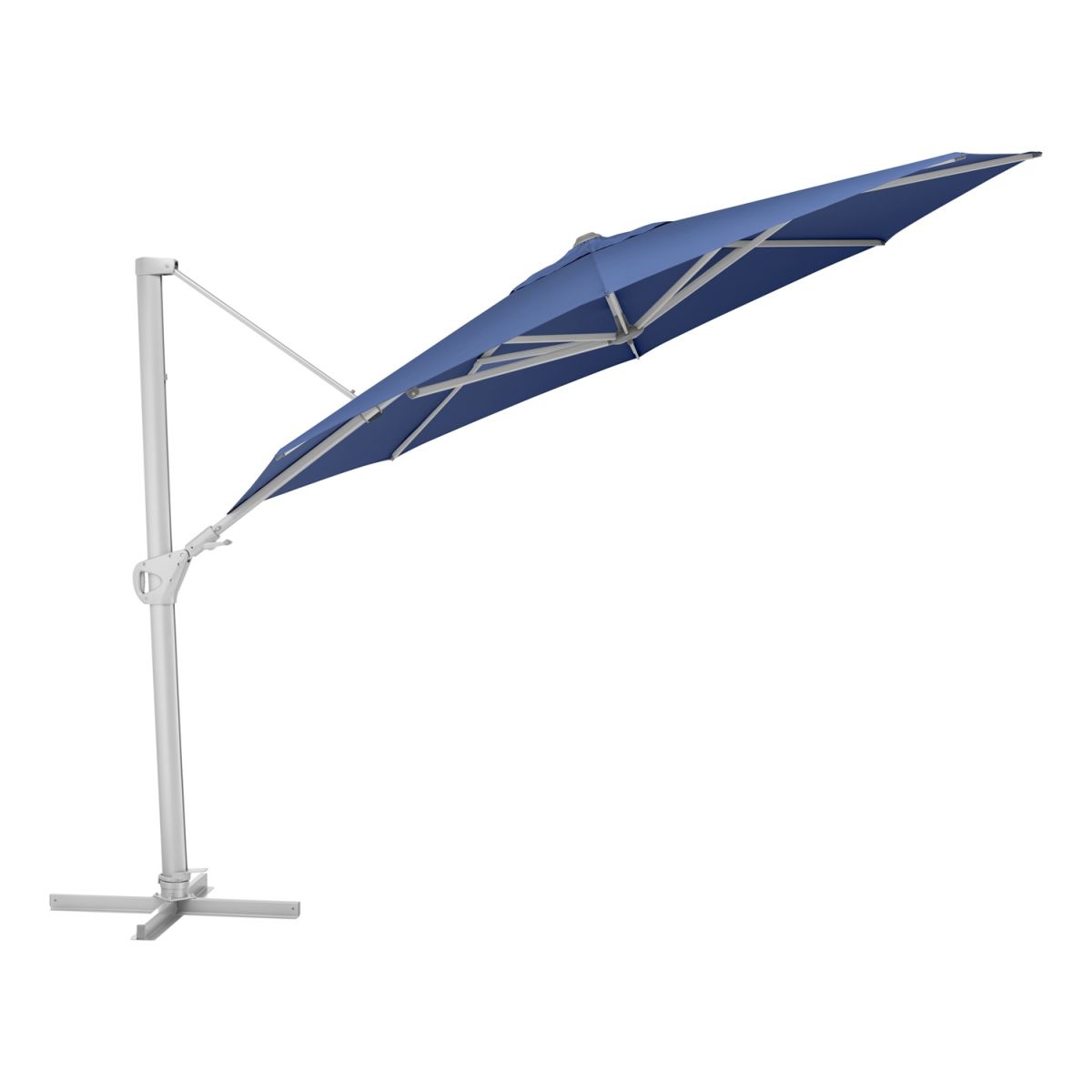 KETTLER Schirm UPF 50+ EASY SWING , mit PU-Beschichtung 350x350x350x260 cm (LxBxØxH); blau; Gestell silber; rund; 3 Stück / Pack