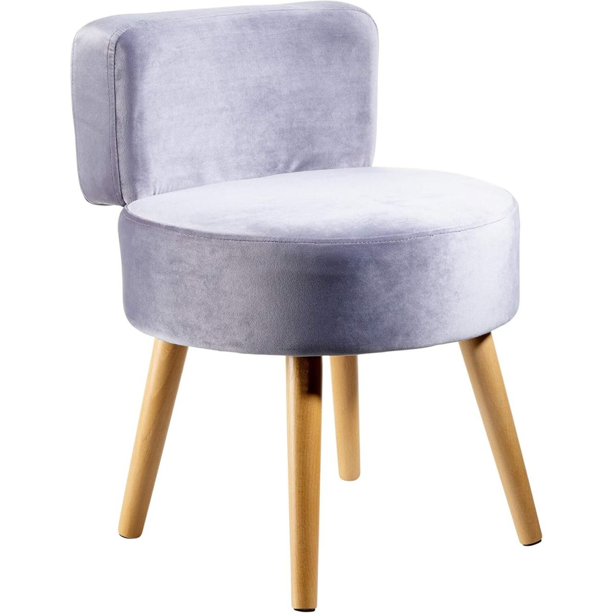 ECHTWERK Sessel "Milo", Polstersessel, Skandinavischer Sessel, bequemer Mini-Stuhl, hohe Rückenlehne, weiche Schaumstoffpolsterung, für Wohnzimmer & Leseecke, Holzfüße, 44 x 58 cm, 4 kg, Grau