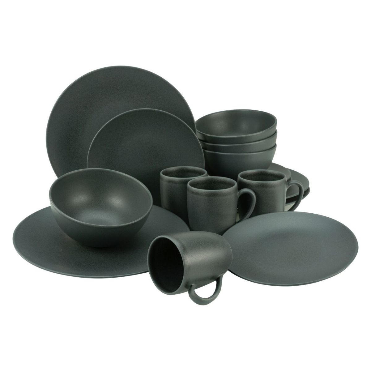 CreaTable Soft Touch BLACK - Kombiservice 16-tlg schwarz