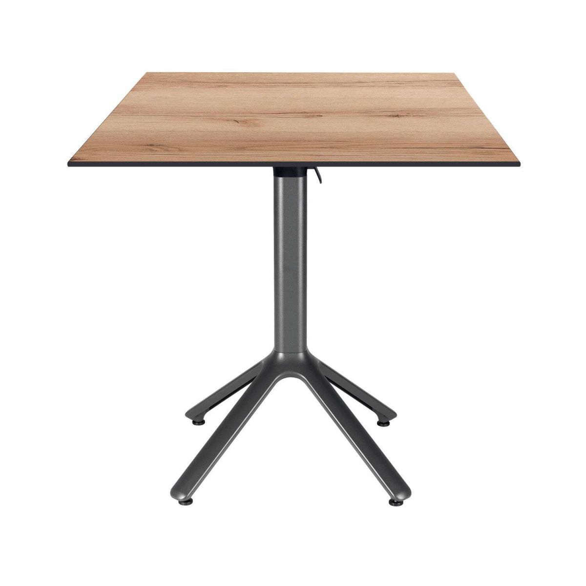 Tavolo pieghevole Nemo da esterno 70x70 RestooTab; 70x70x74 cm (LxLxH); Piano tavolo quercia/naturale, struttura grigio scuro; quadrata