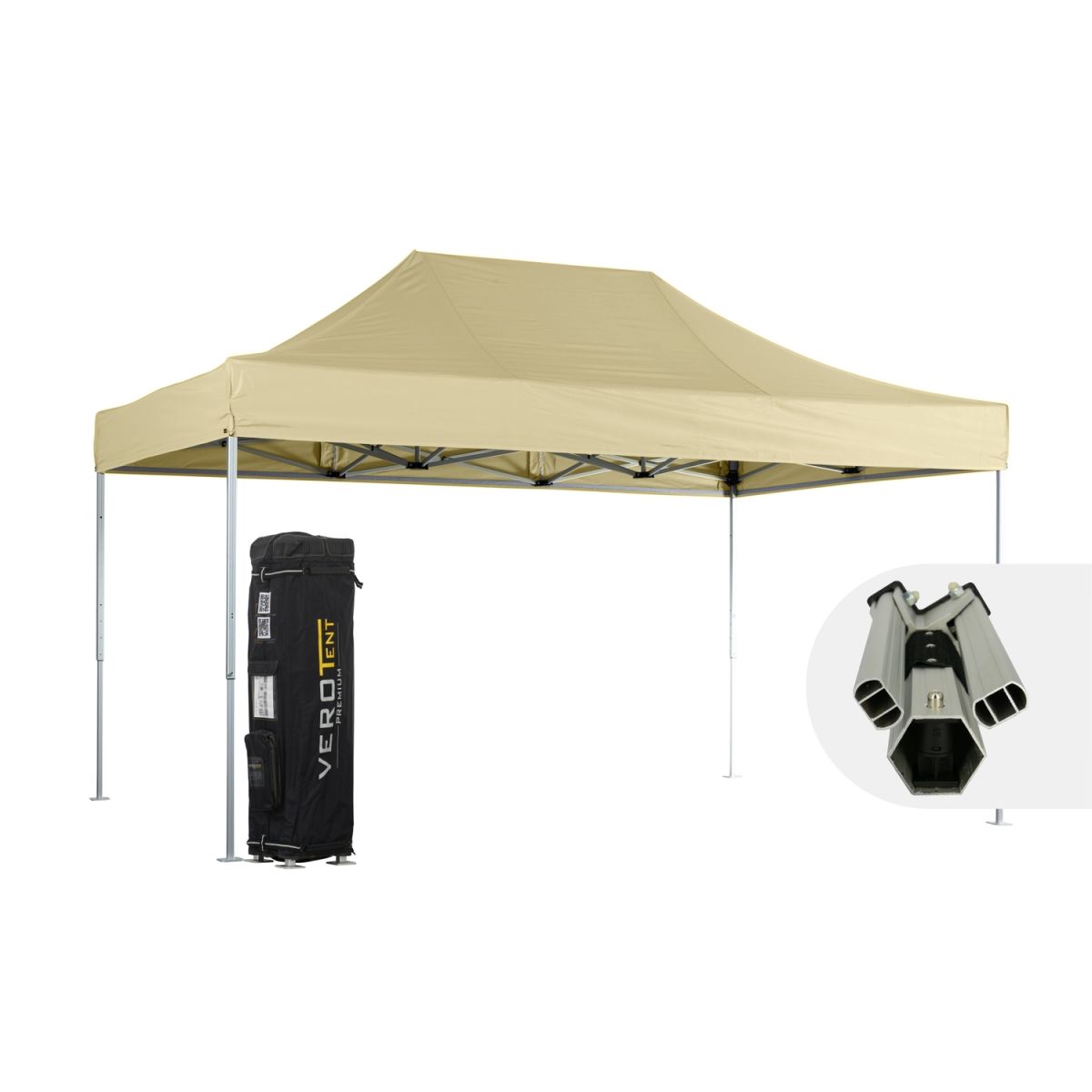 VeroTENT VeroTENT Faltpavillon 3x4,5m Luxea mit Dach 300x450x330 cm (LxBxH); beige