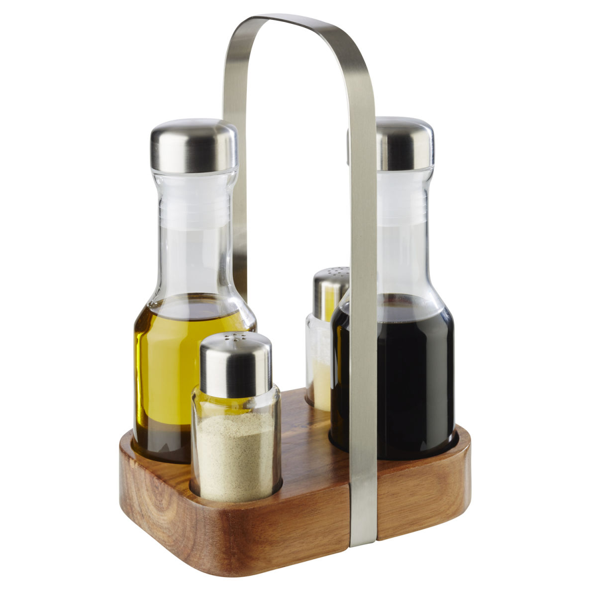 APS Menage WOOD; 12x24.5 cm (BxH); braun/silber