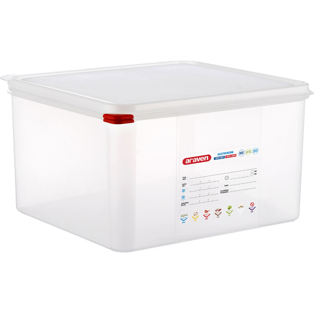 Araven Gastronormbehälter mit Deckel, Polypropylen GN 2/3, 19 l, 35.4x32.5x20 cm (LxBxT); transparent