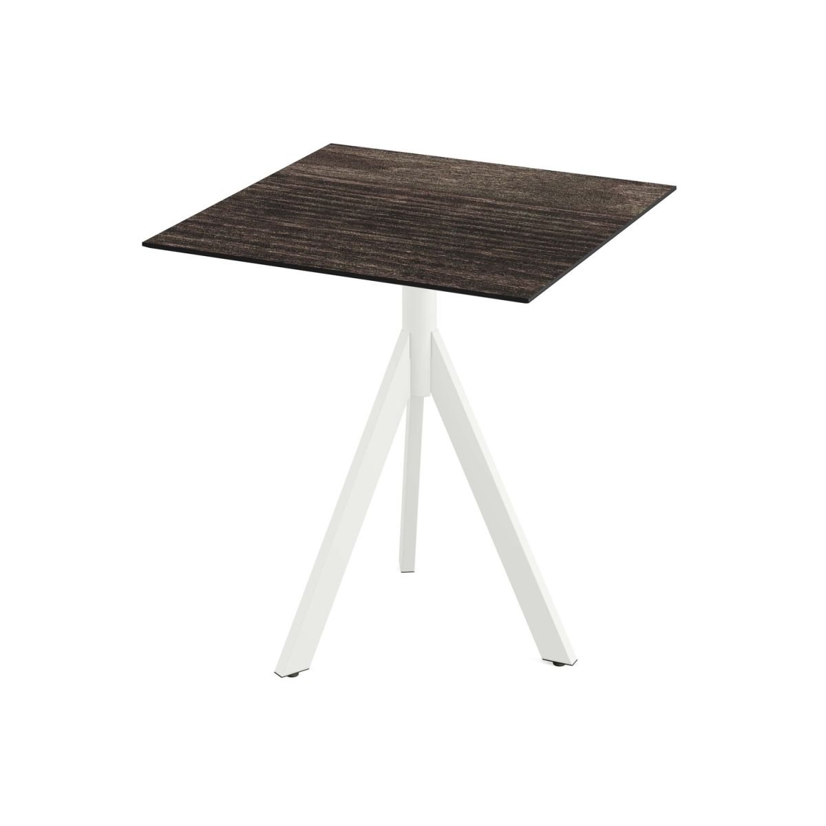 Feros Infinity Tripod Terrassentisch frame + HPL 70x70 cm 70x70x74 cm (LxBxH); weiß/dunkelbraun; quadratisch