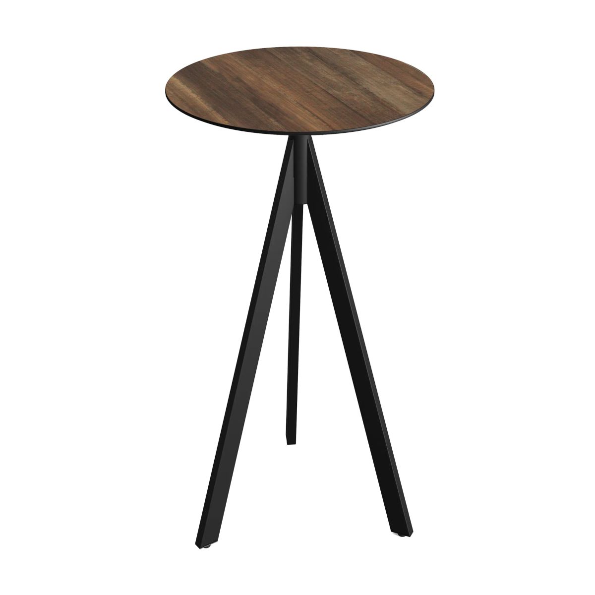 Feros Infinity Tripod Stehtisch frame + HPL Ø70 cm 110x70 cm (HxØ); schwarz/hellbraun; rund